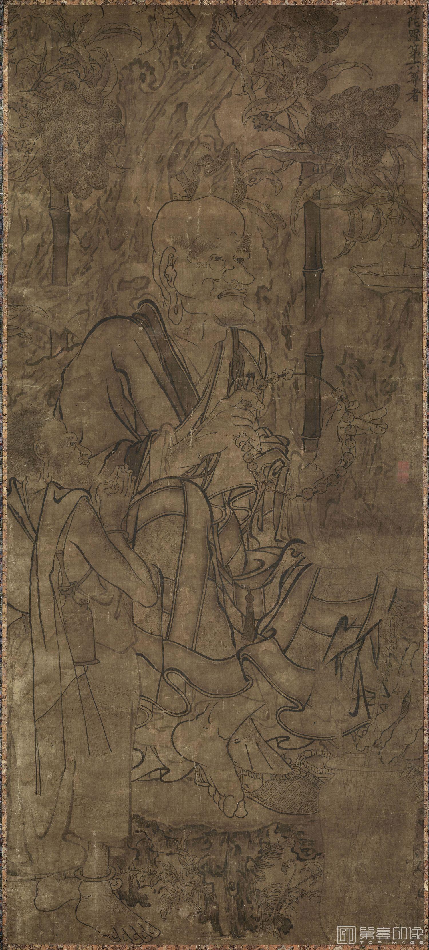 手绘-白描佛像第六尊者