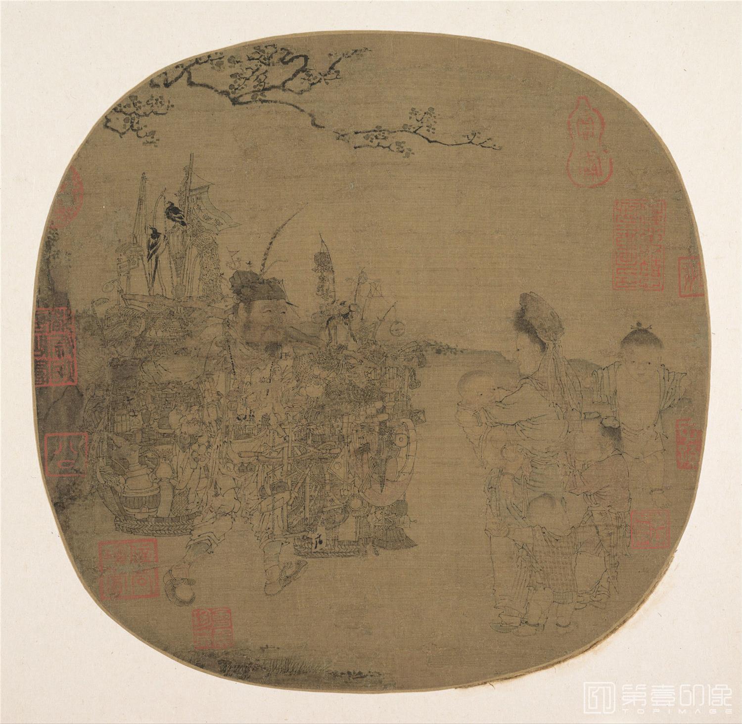 手绘-货郎图其二 26.4x26.7