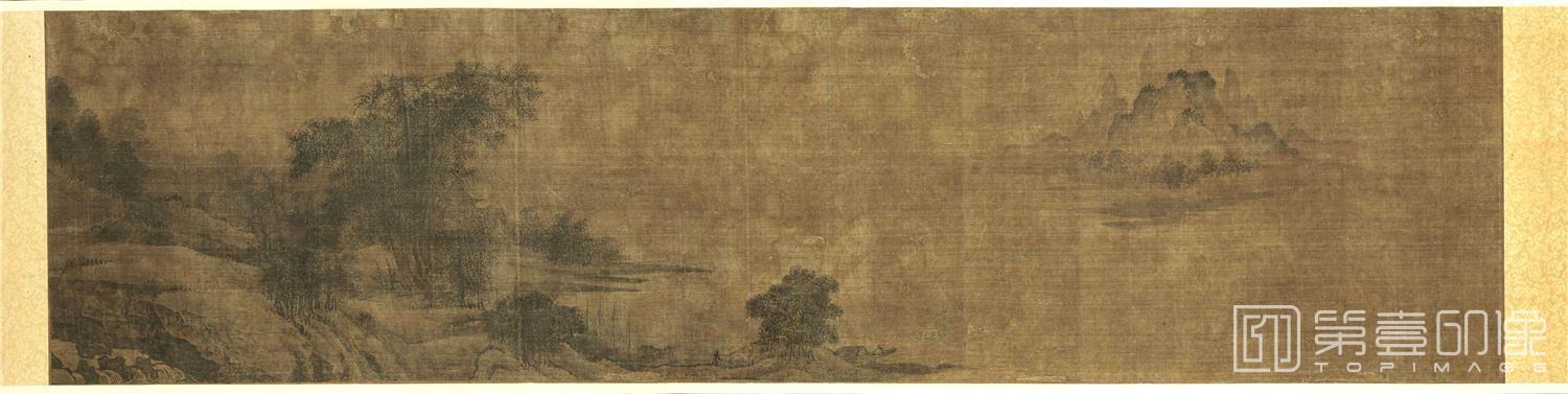 手绘-潇湘八景-洞庭秋月 90.7×23.4 普林斯顿大学艺术博物馆