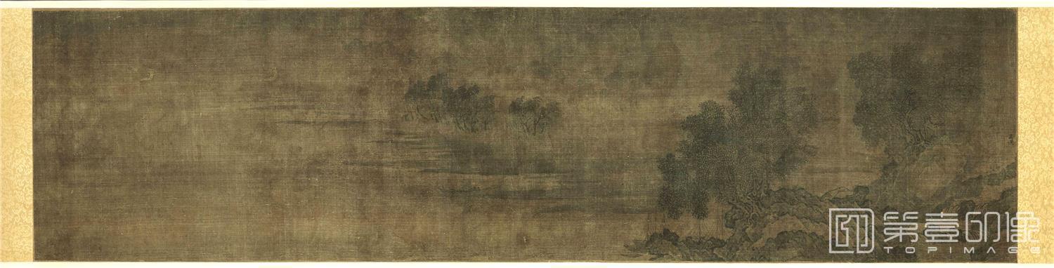 手绘-潇湘八景-潇湘夜雨 90.7×23.4 普林斯顿大学艺术博物馆