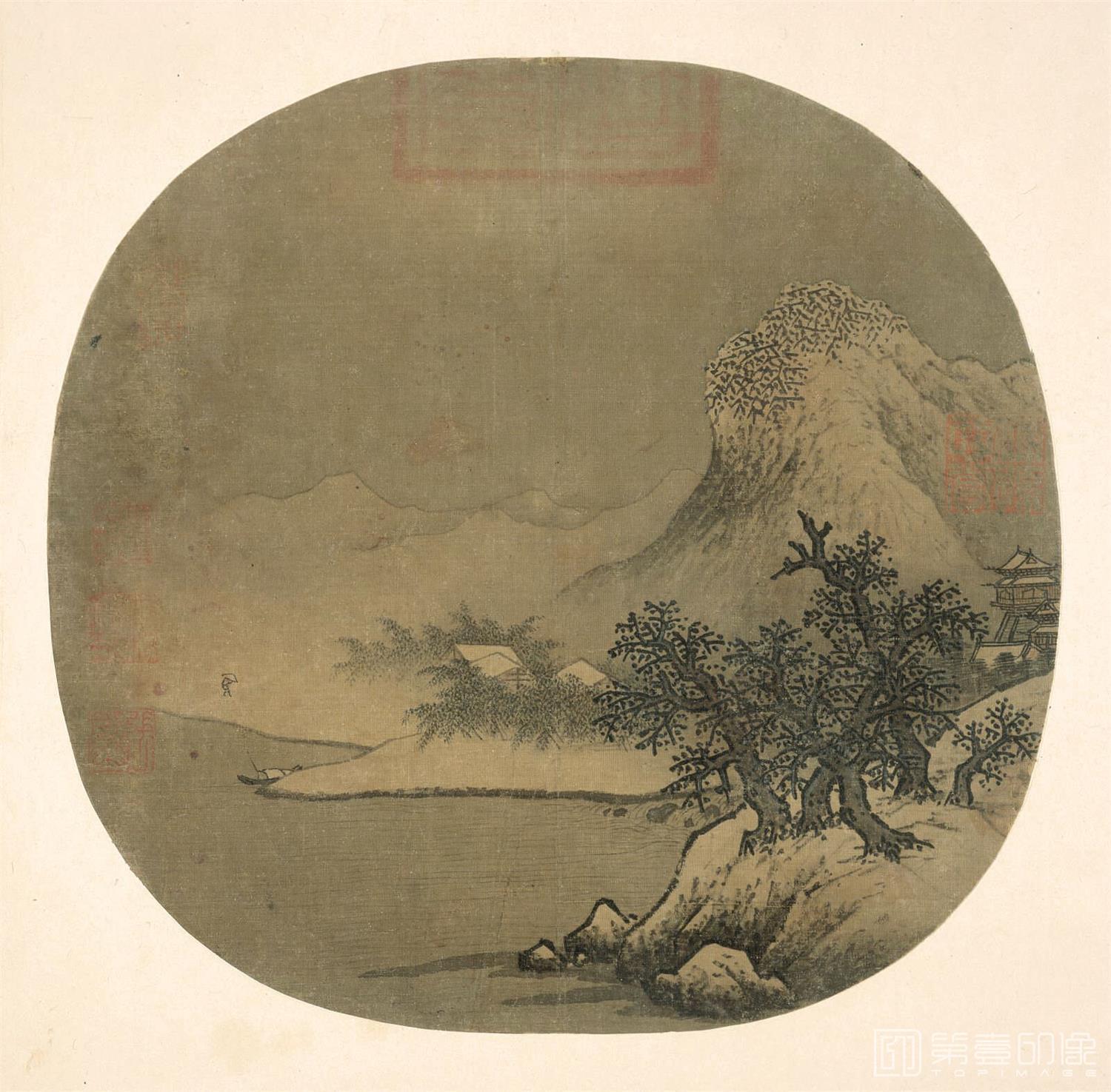 国画-雪山萧寺图图页 24.7x25.5 波士顿艺术博物馆