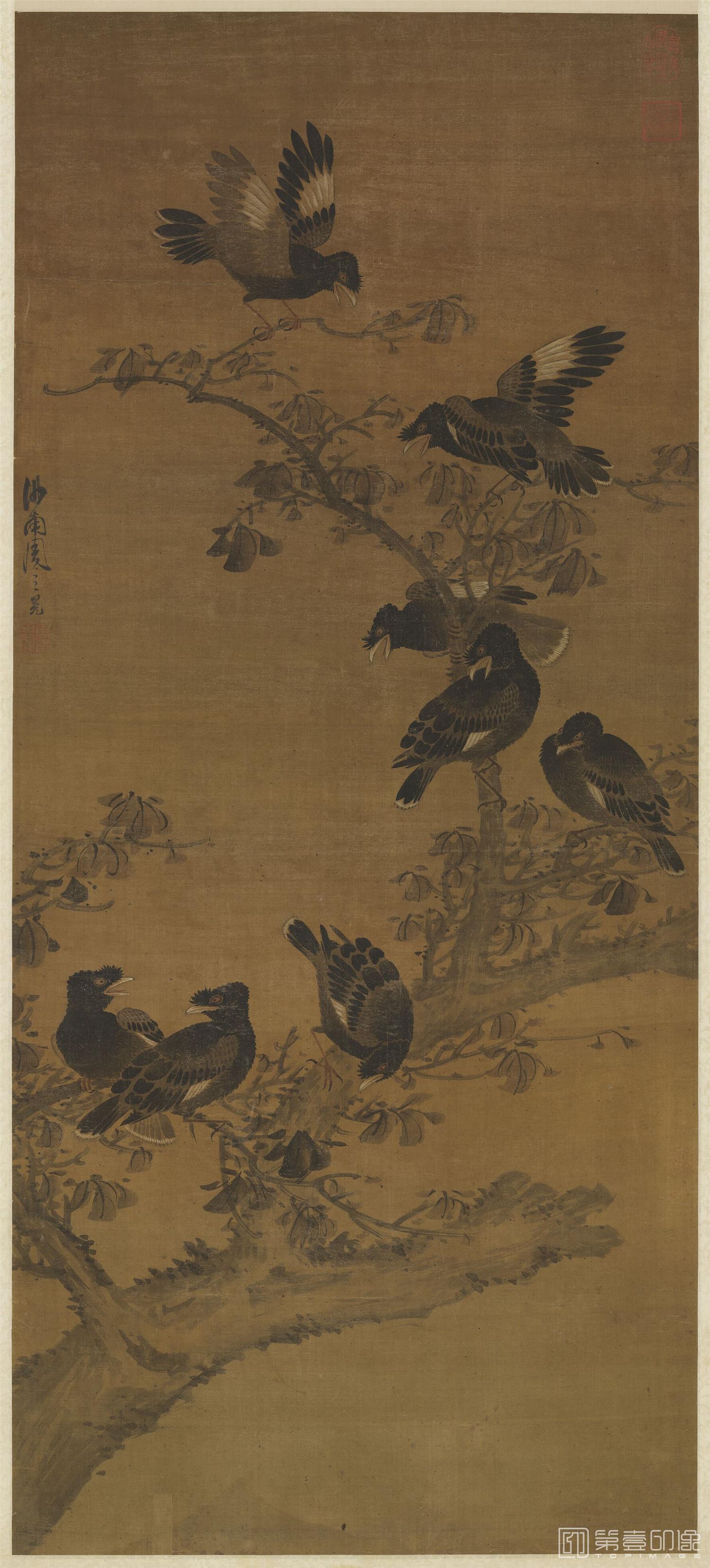 手绘-八百长春图 111.8x50