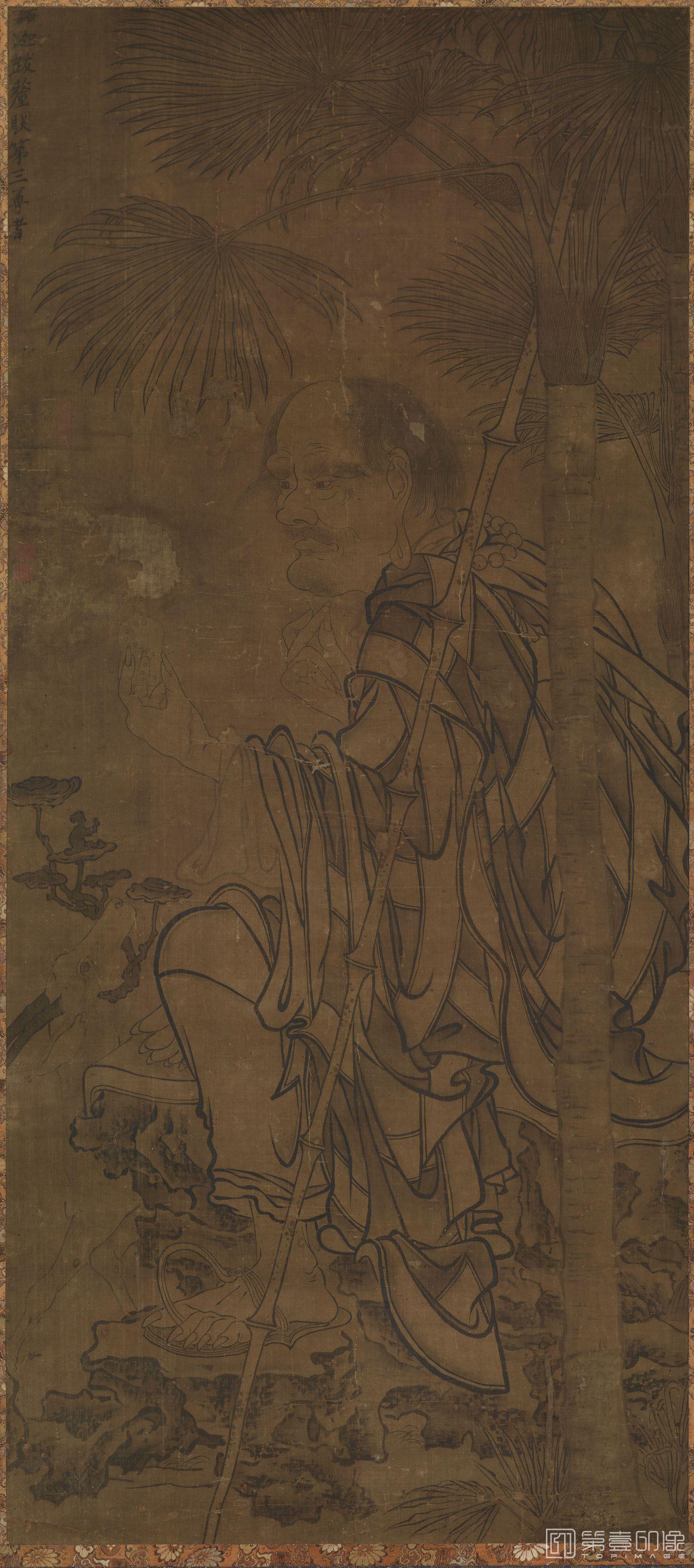 手绘-白描佛像第三尊者 128.1×56.9