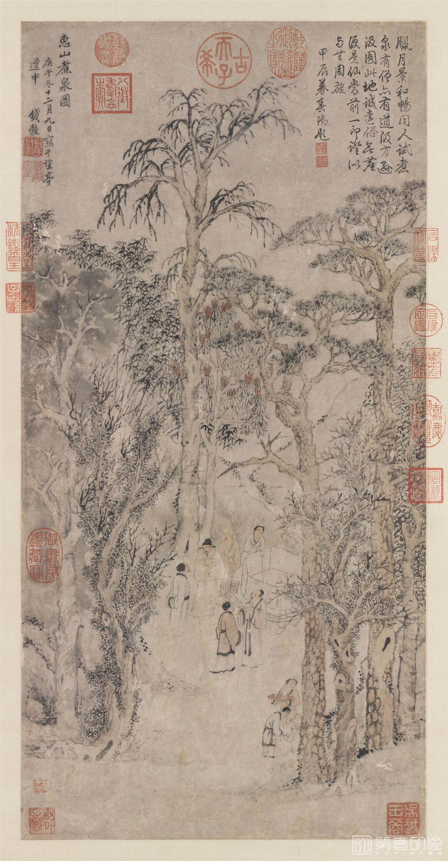 国画-惠山煮泉图轴 66.6x33.1