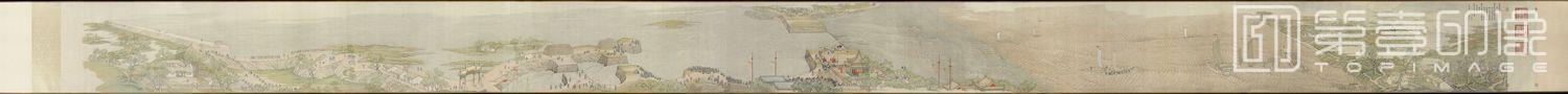 国画-乾隆南巡图卷第四卷 阅视黄淮河工 68.8x1096.17