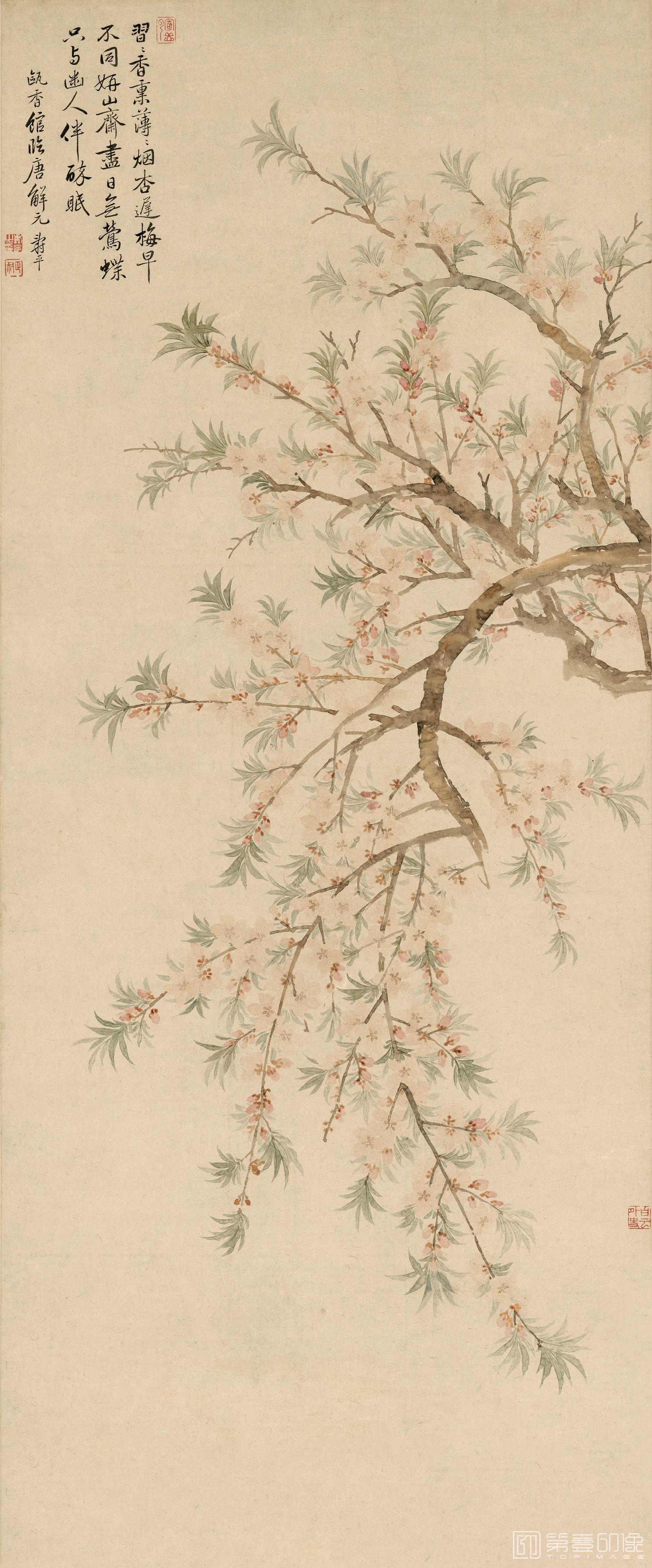 国画-桃花图轴 133x55.5