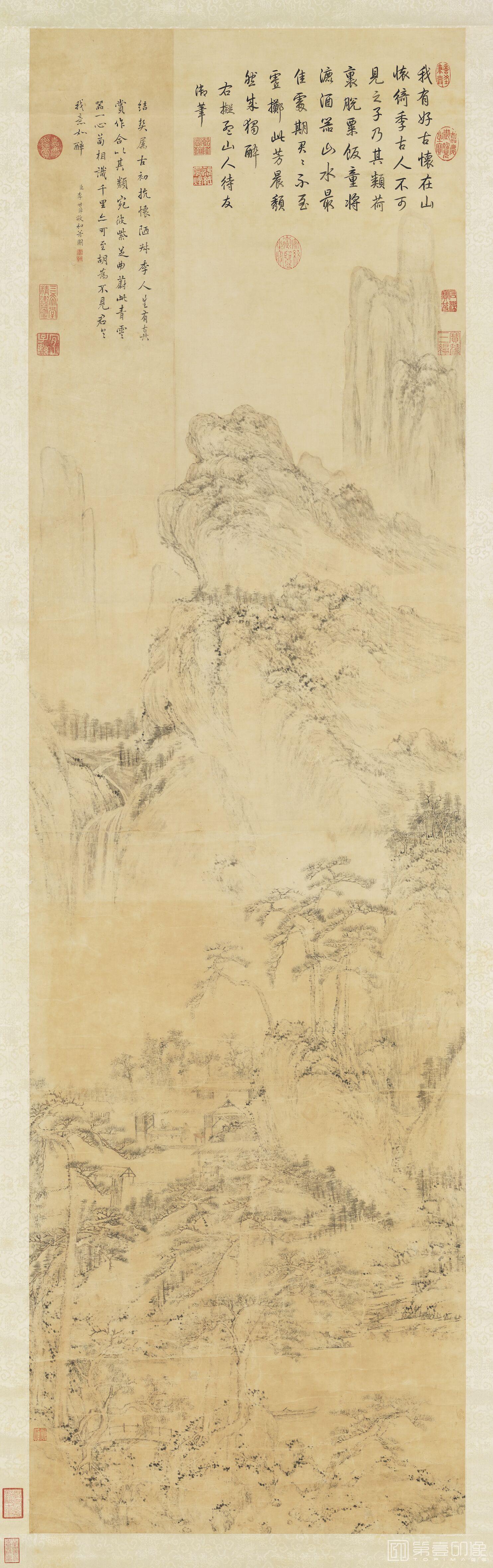 国画-绘高宗御笔拟古诗轴 189.2x55.6