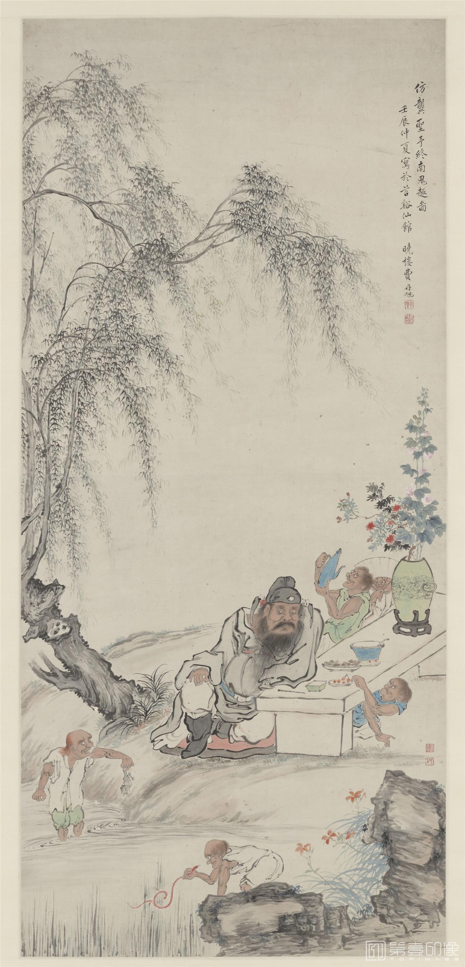 国画-仿龚开终南鬼趣图