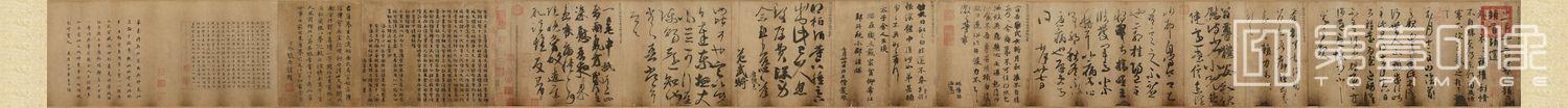 书法-唐摹王羲之一门书翰 (万岁通天帖)全卷 26.3x253.8