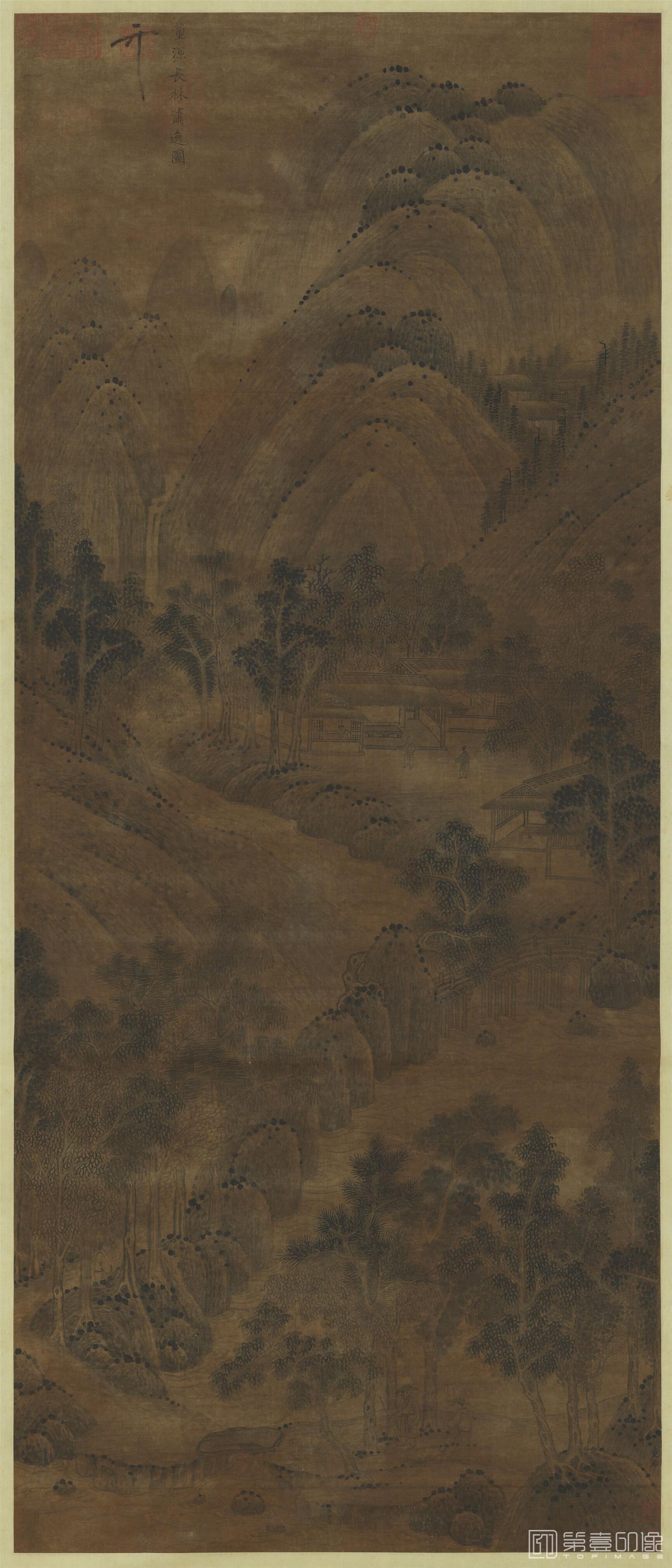 国画-五代南唐画长林萧逸轴 140.3x58.9