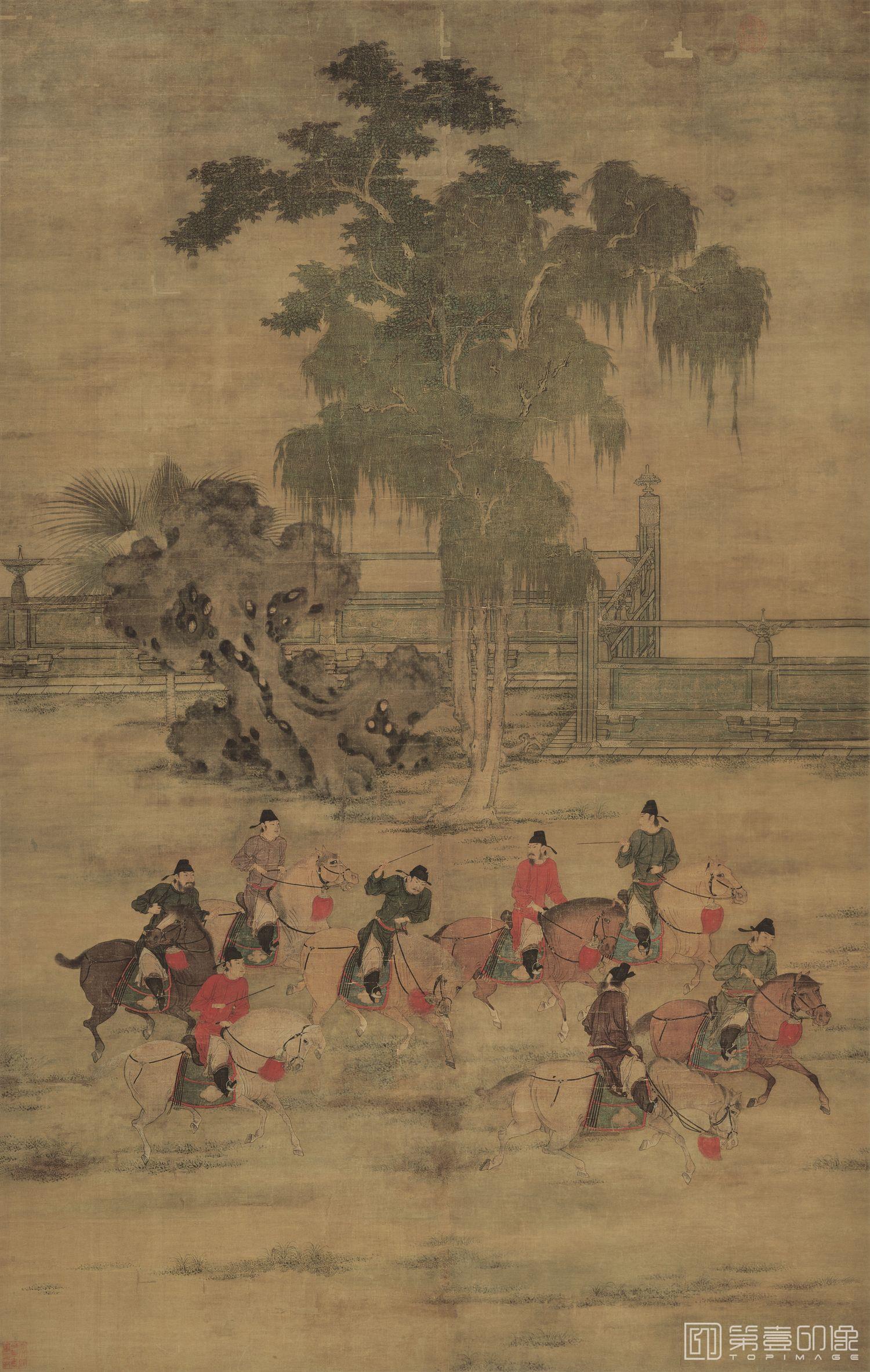 国画-八达春游图 161x103