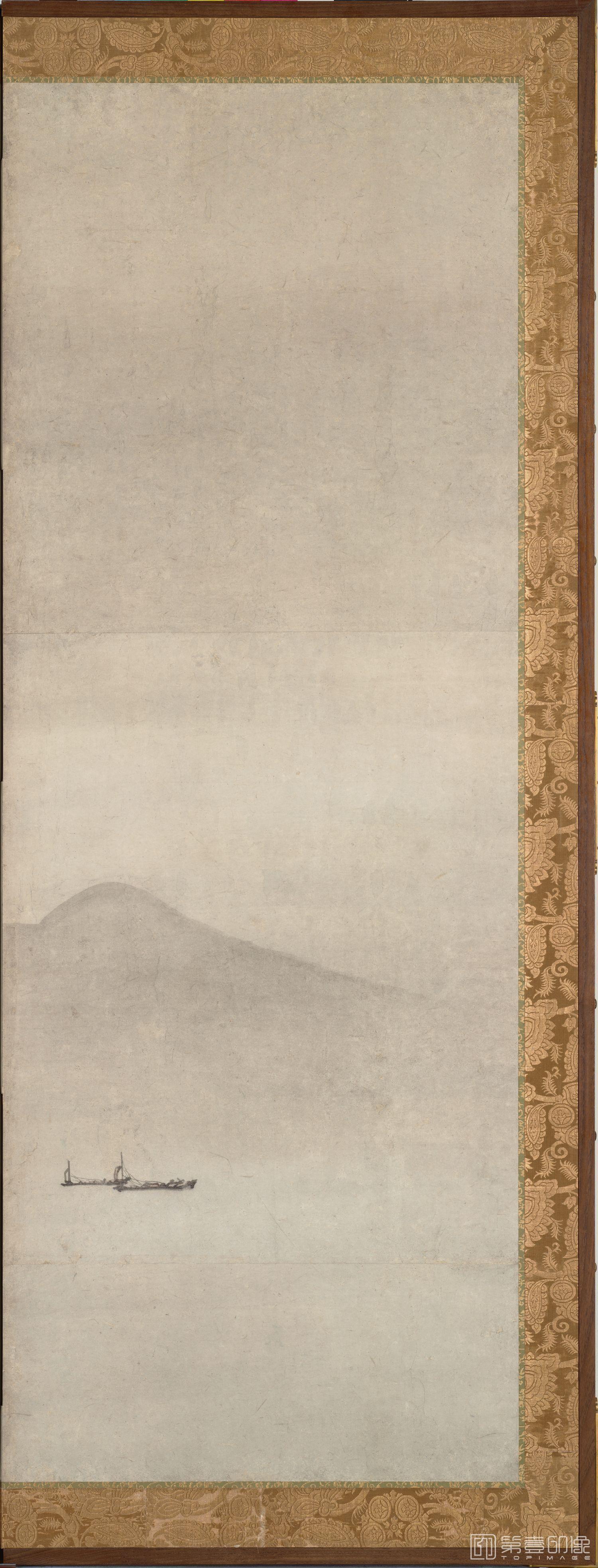 手绘-云谷等颜 安土桃山 山水图屏风-第二屏-1 151.1x359.0cm 东京
