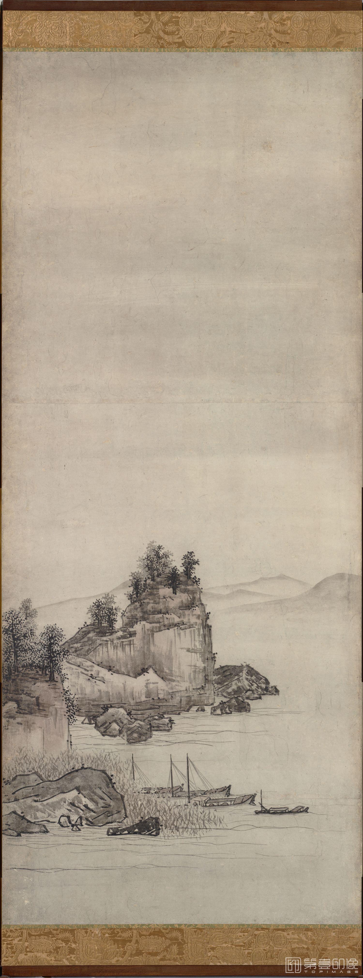 手绘-云谷等颜 安土桃山 山水图屏风-第二屏-2 151.1x359.0cm 东京