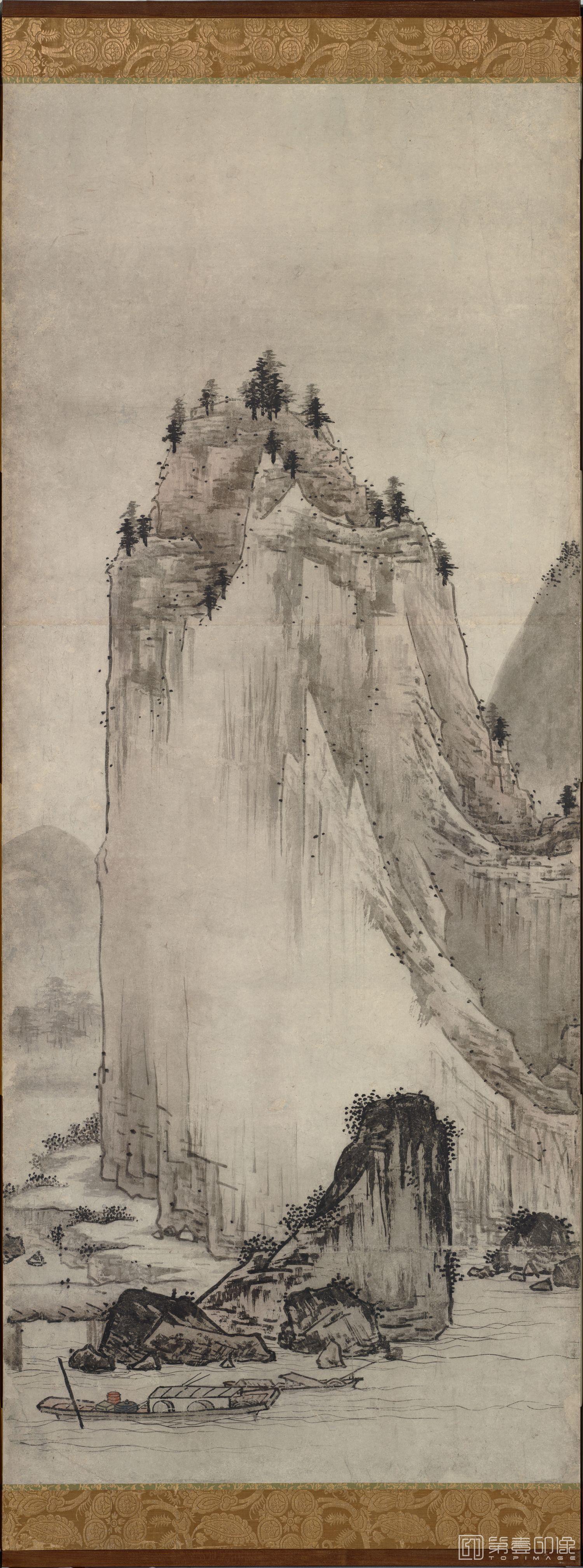 手绘-云谷等颜 安土桃山 山水图屏风-第二屏-4 151.1x359.0cm 东京
