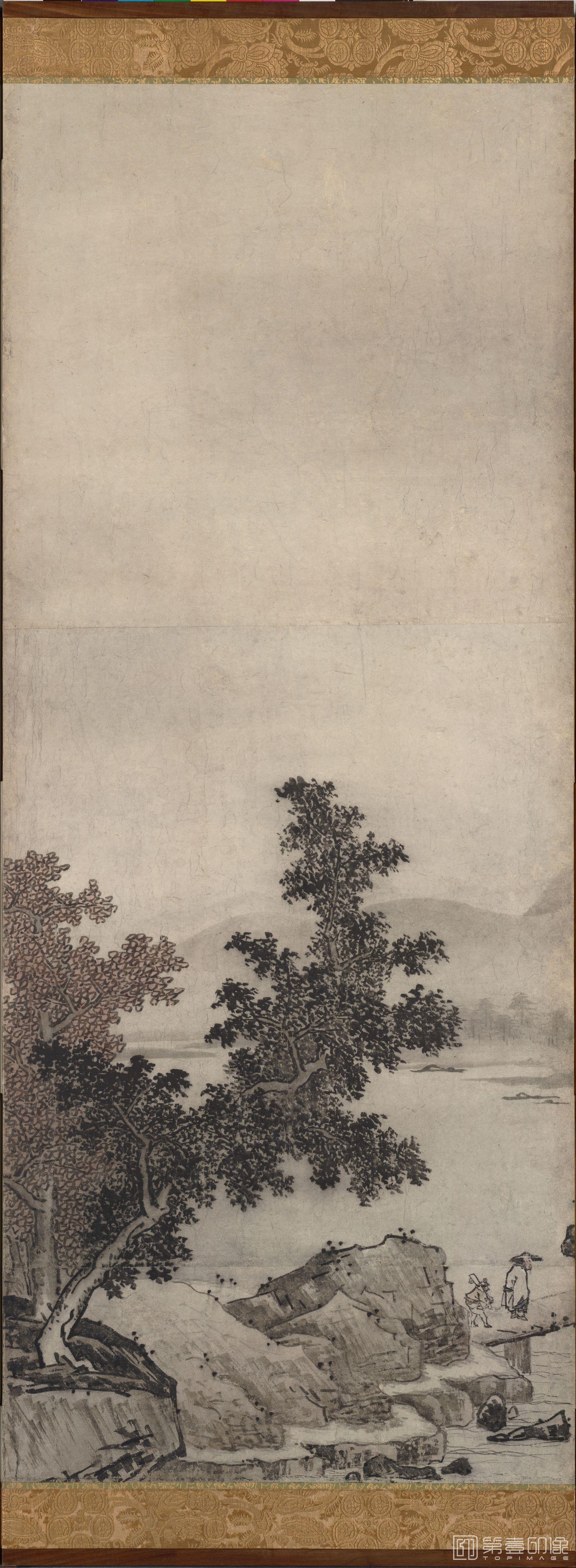 手绘-云谷等颜 安土桃山 山水图屏风-第二屏-5 151.1x359.0cm 东京