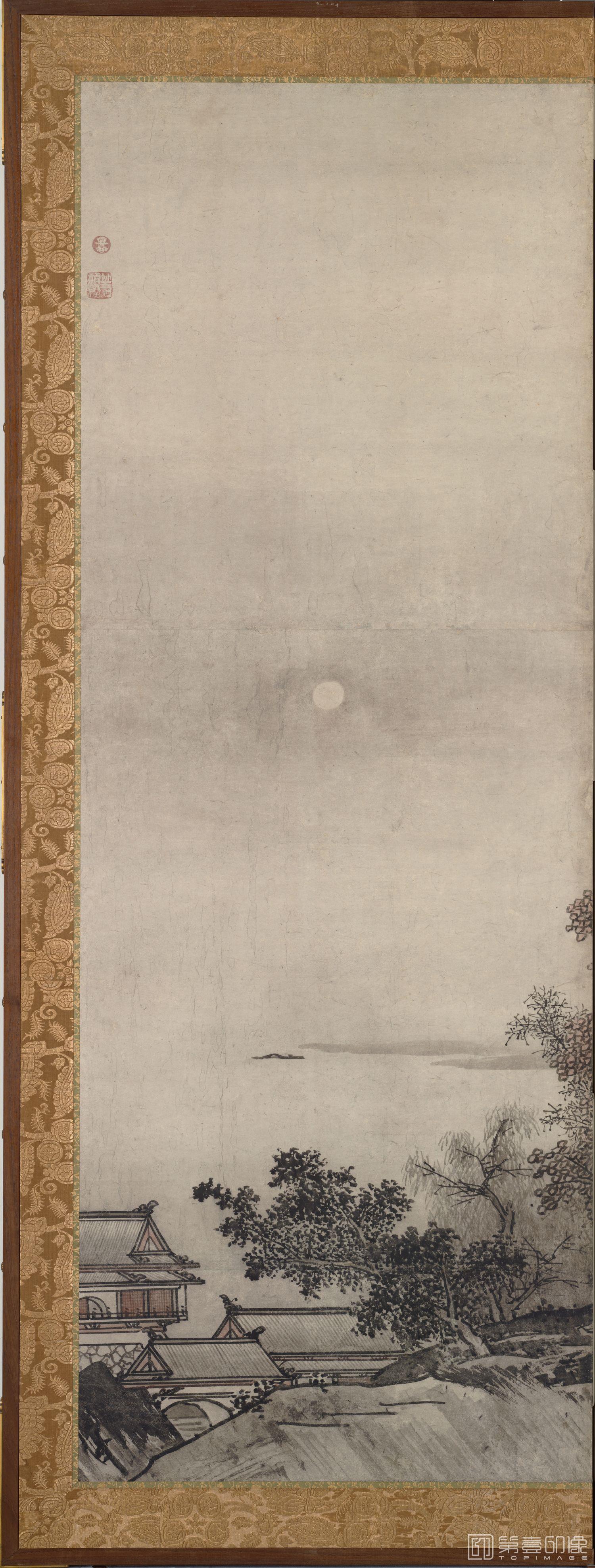 手绘-云谷等颜 安土桃山 山水图屏风-第二屏-6 151.1x359.0cm 东京