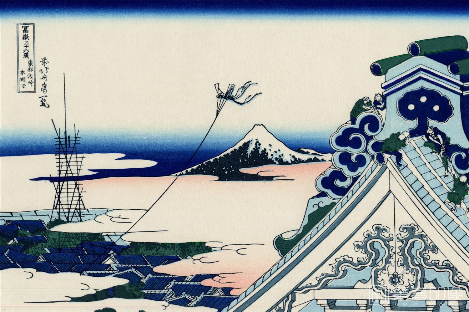 水粉画-葛饰北斋 富岳三十六景.追加10景.共46景.葛饰北斋画-11