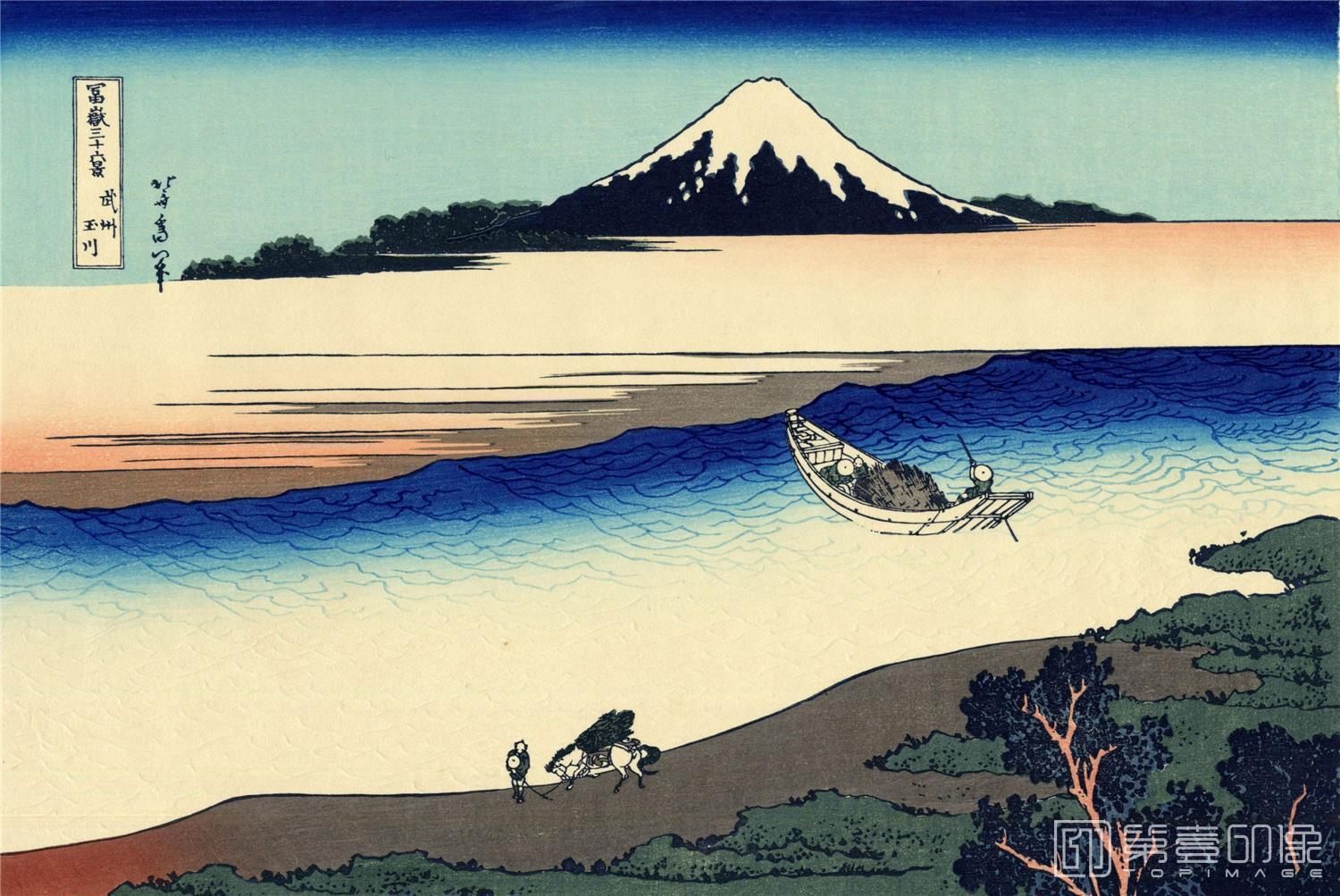 水粉画-葛饰北斋 富岳三十六景.追加10景.共46景.葛饰北斋画-8