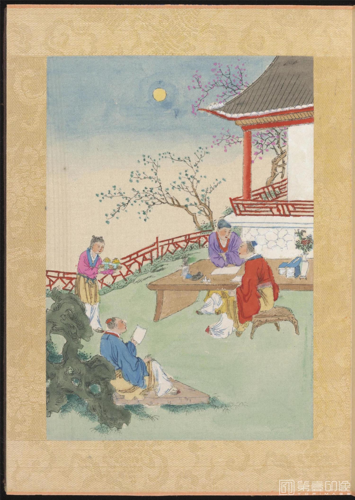 水粉画-年节习俗考全图.Long established customs at Chinese festivals.10帧.中英文版-016