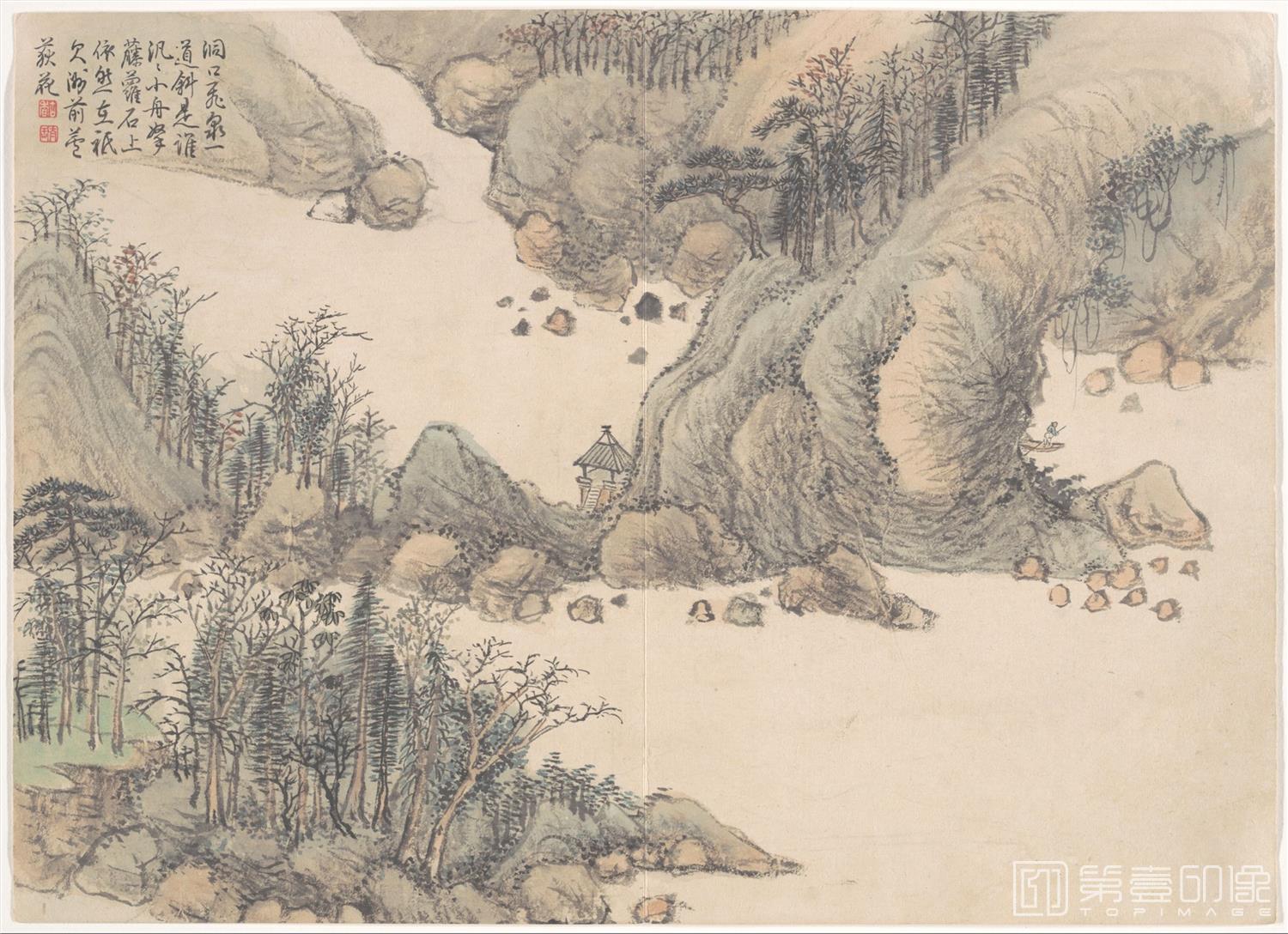国画-景敷四气冬景图册-4 36x26