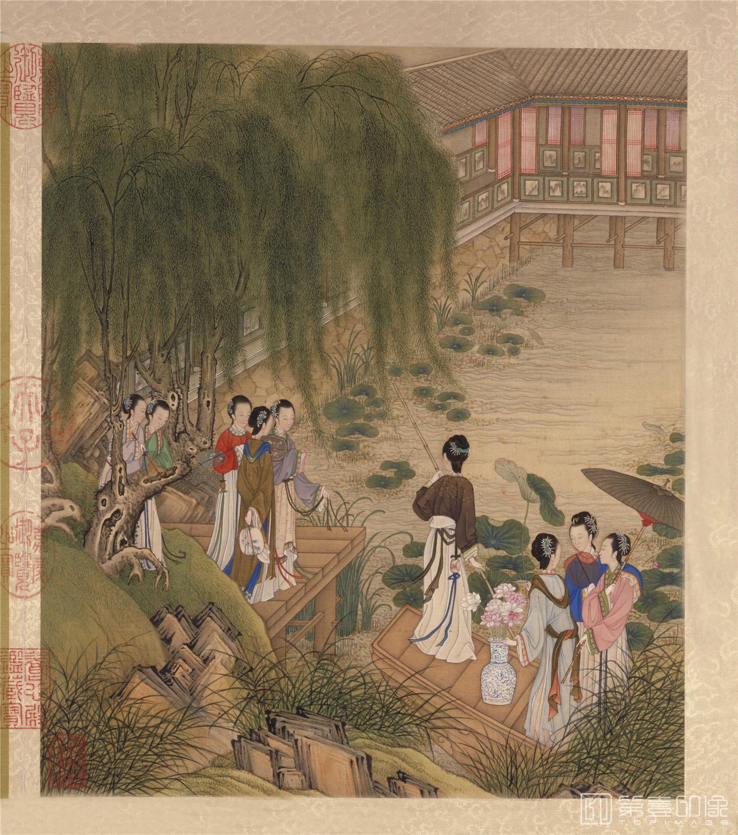 插画-月曼游图册06-碧池采莲