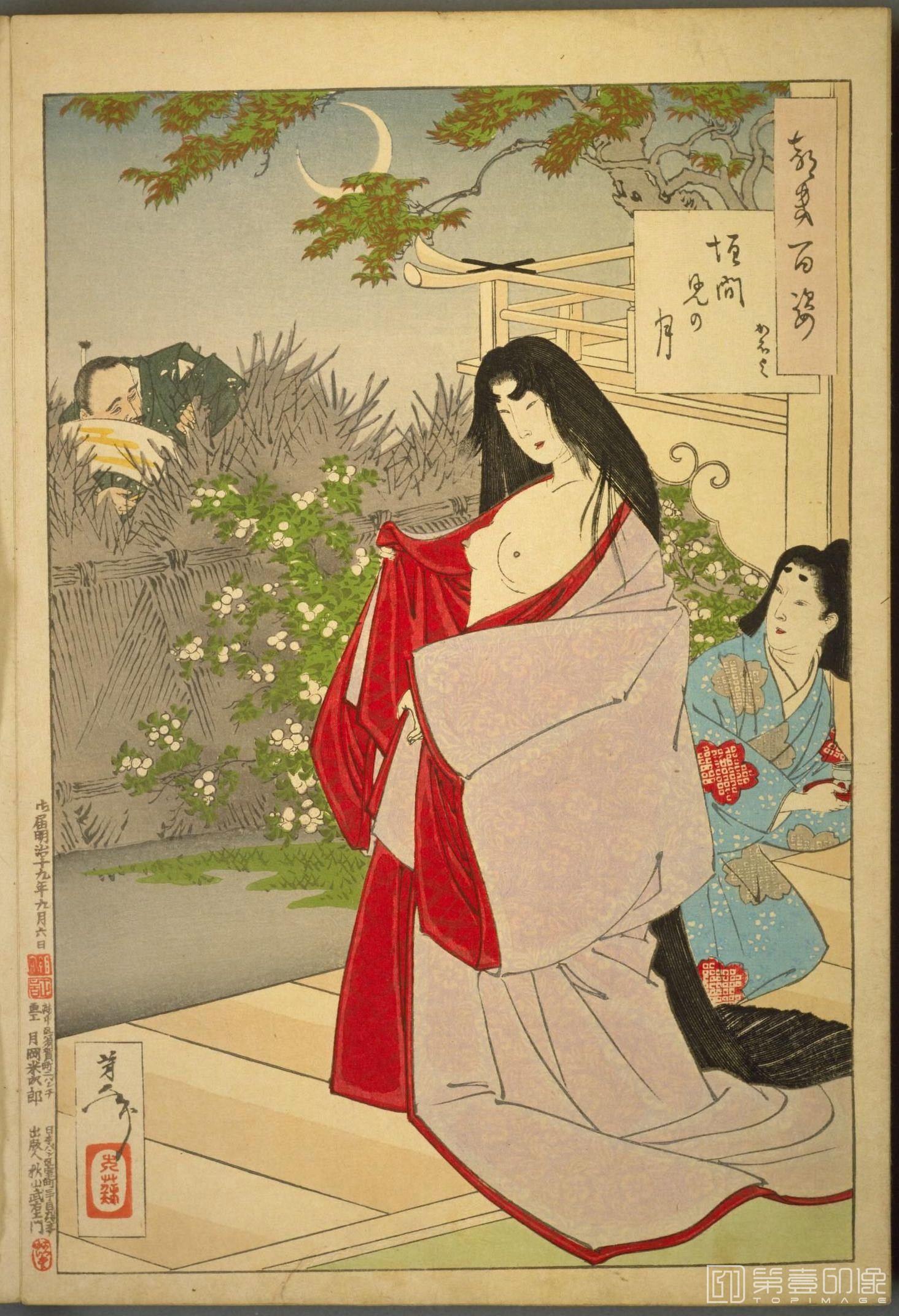 水粉画-月百姿.100幅.月冈芳年绘.1885至1892年-050 水粉画-月百姿.100幅.月冈芳年绘.1885至1892年-050
