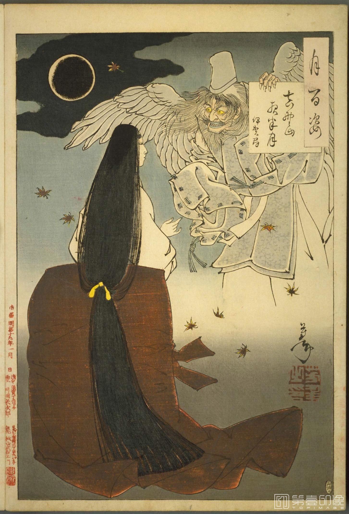 水粉画-月百姿.100幅.月冈芳年绘.1885至1892年-072 水粉画-月百姿.100幅.月冈芳年绘.1885至1892年-072
