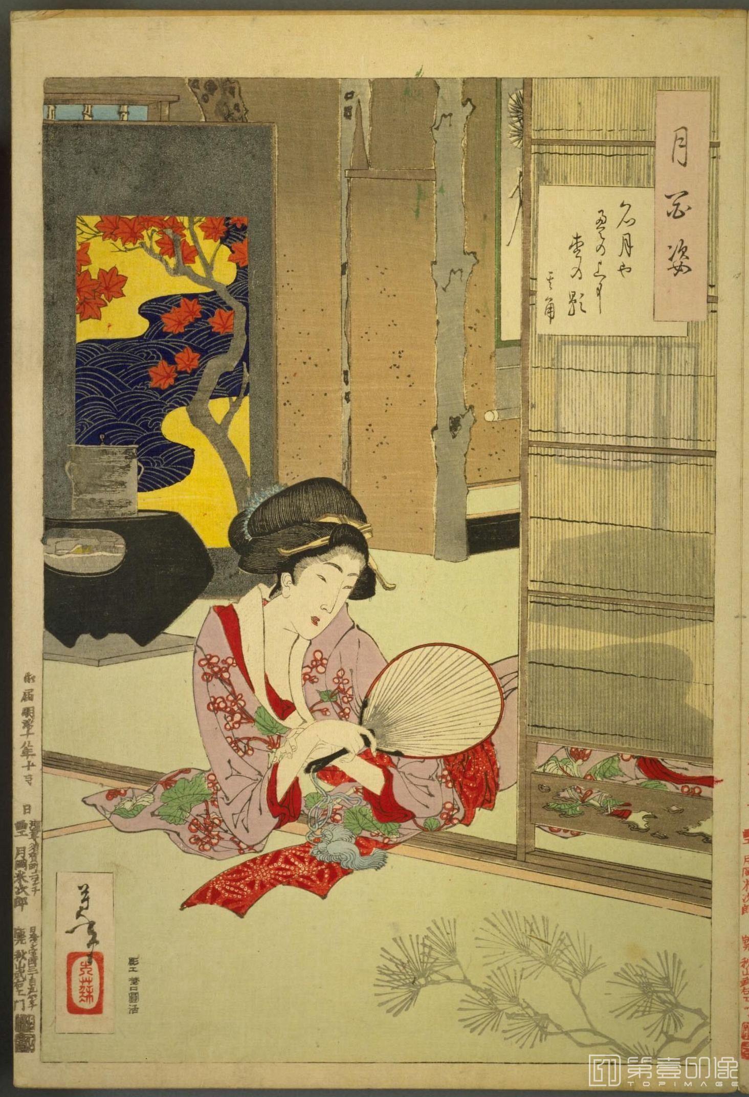 水粉画-月百姿.100幅.月冈芳年绘.1885至1892年-079