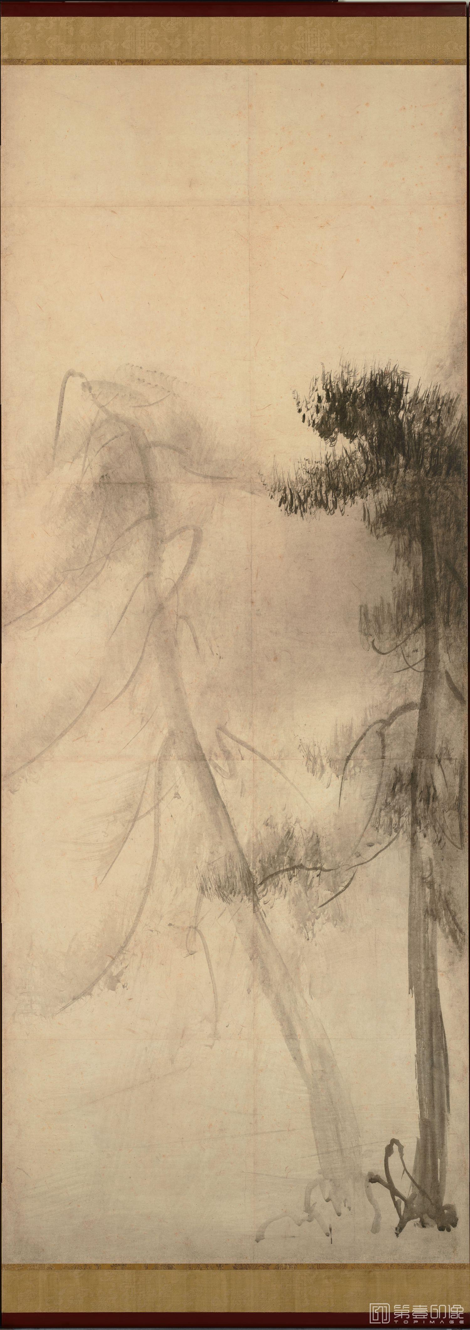 手绘-长谷川 安土桃山时代 松林图屏风-第一屏-5 156.8x356cm 东京