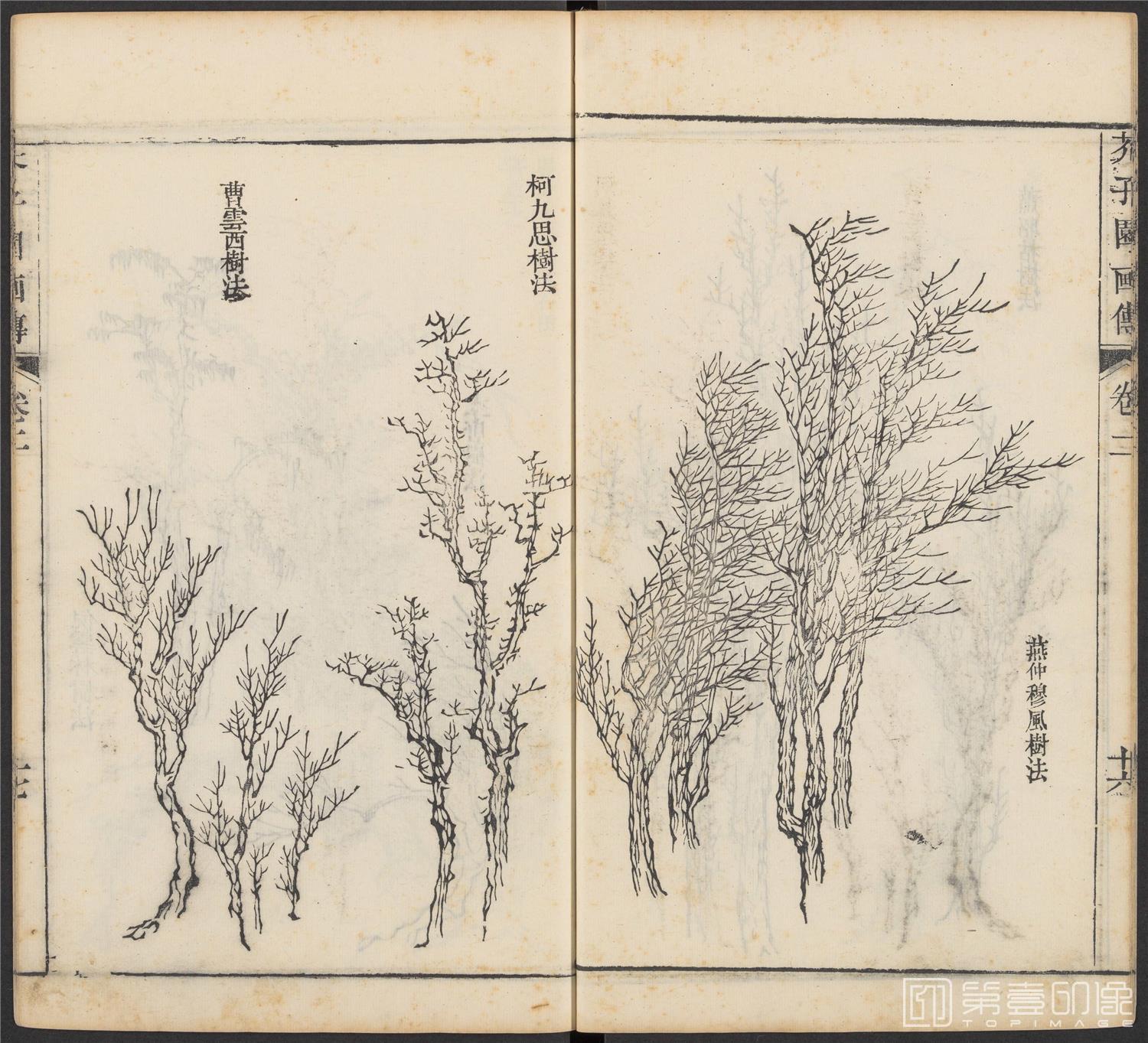 手绘-芥子园画传.初集.五卷.清康熙时期芥子园刊五色套印本-056