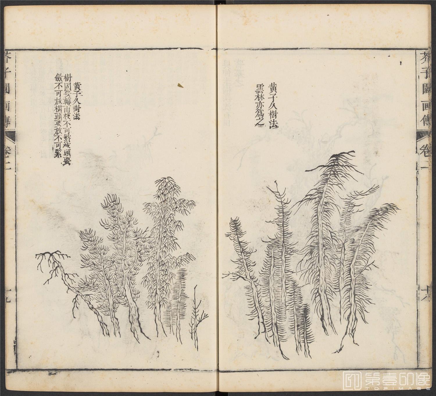手绘-芥子园画传.初集.五卷.清康熙时期芥子园刊五色套印本-058 手绘-芥子园画传.初集.五卷.清康熙时期芥子园刊五色套印本-058