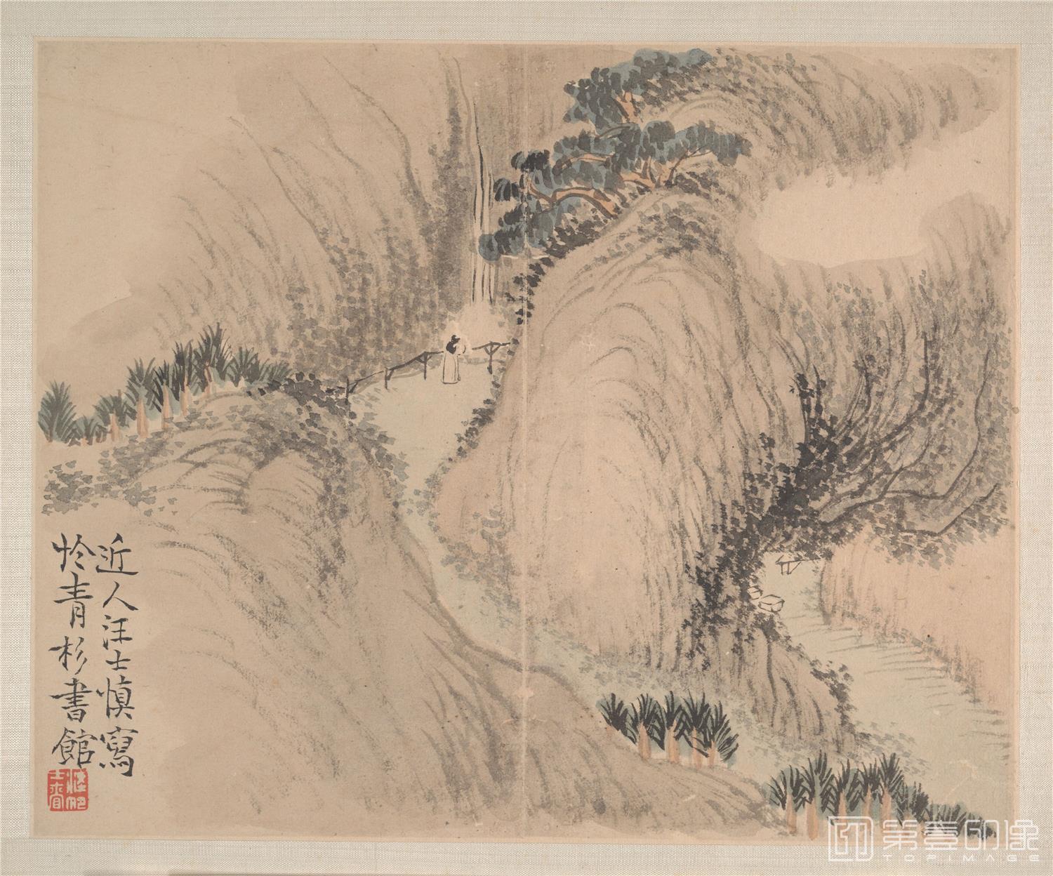 水彩画-花卉山水图册页 (八开)6