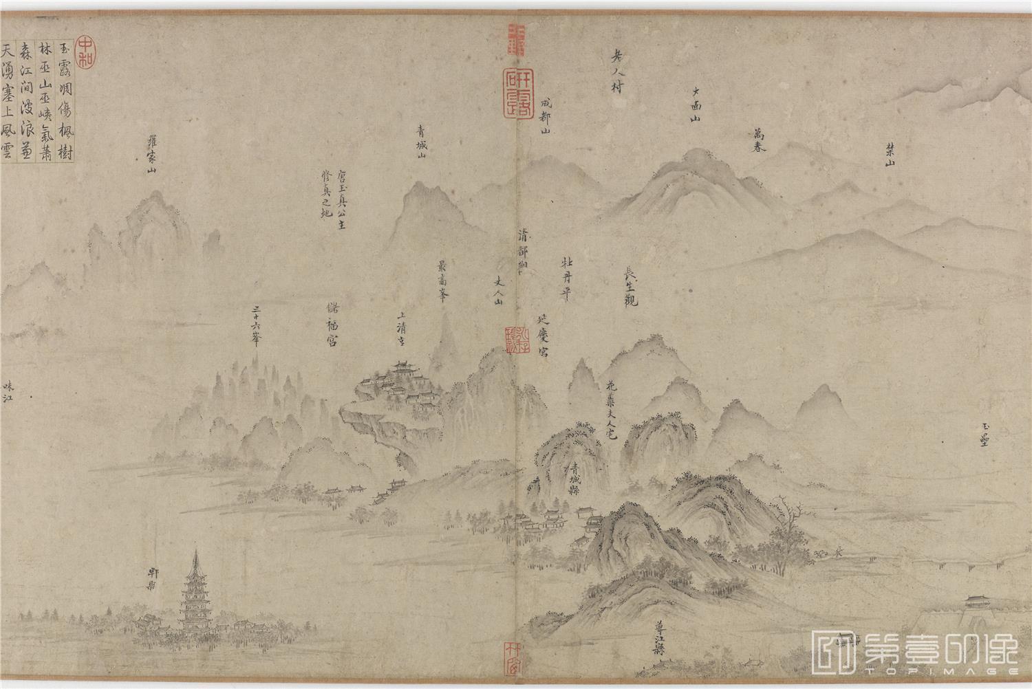 手绘-蜀川胜概图