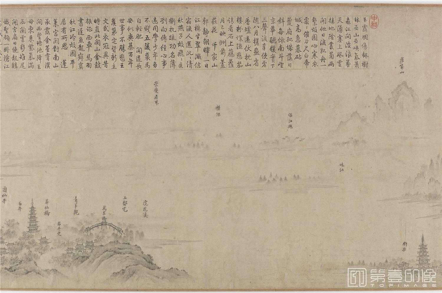 手绘-蜀川胜概图