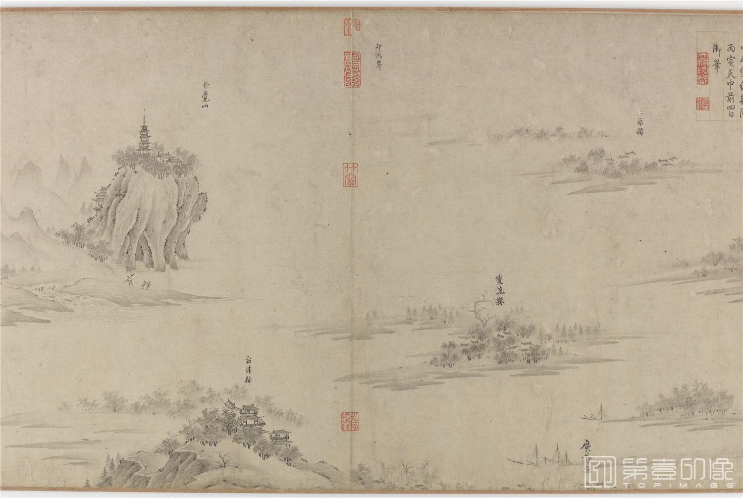 手绘-蜀川胜概图