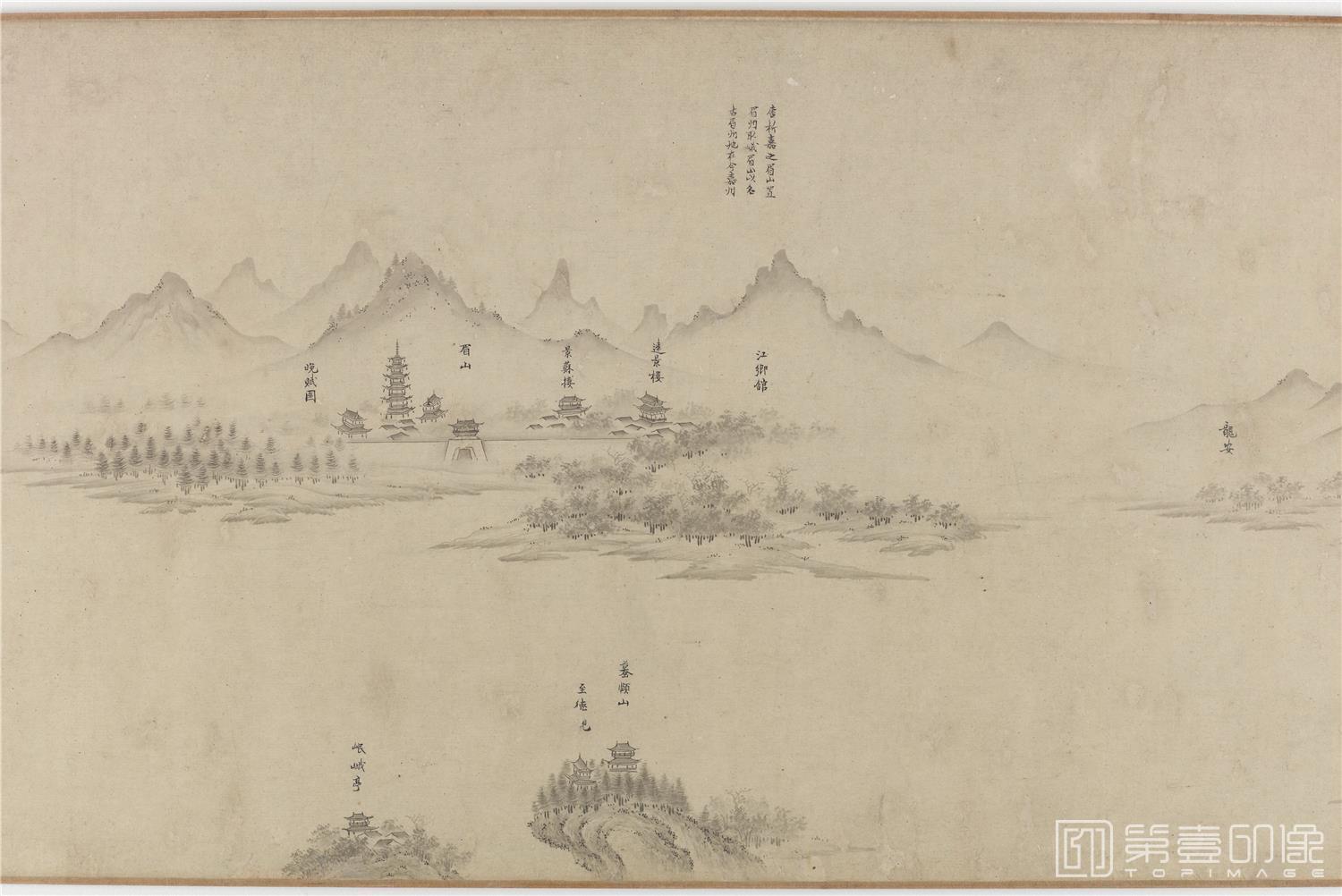 手绘-蜀川胜概图