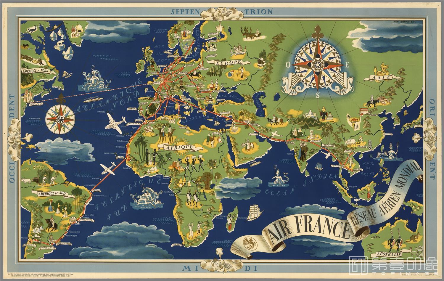 地图-古地图-法航世界地图套图-2