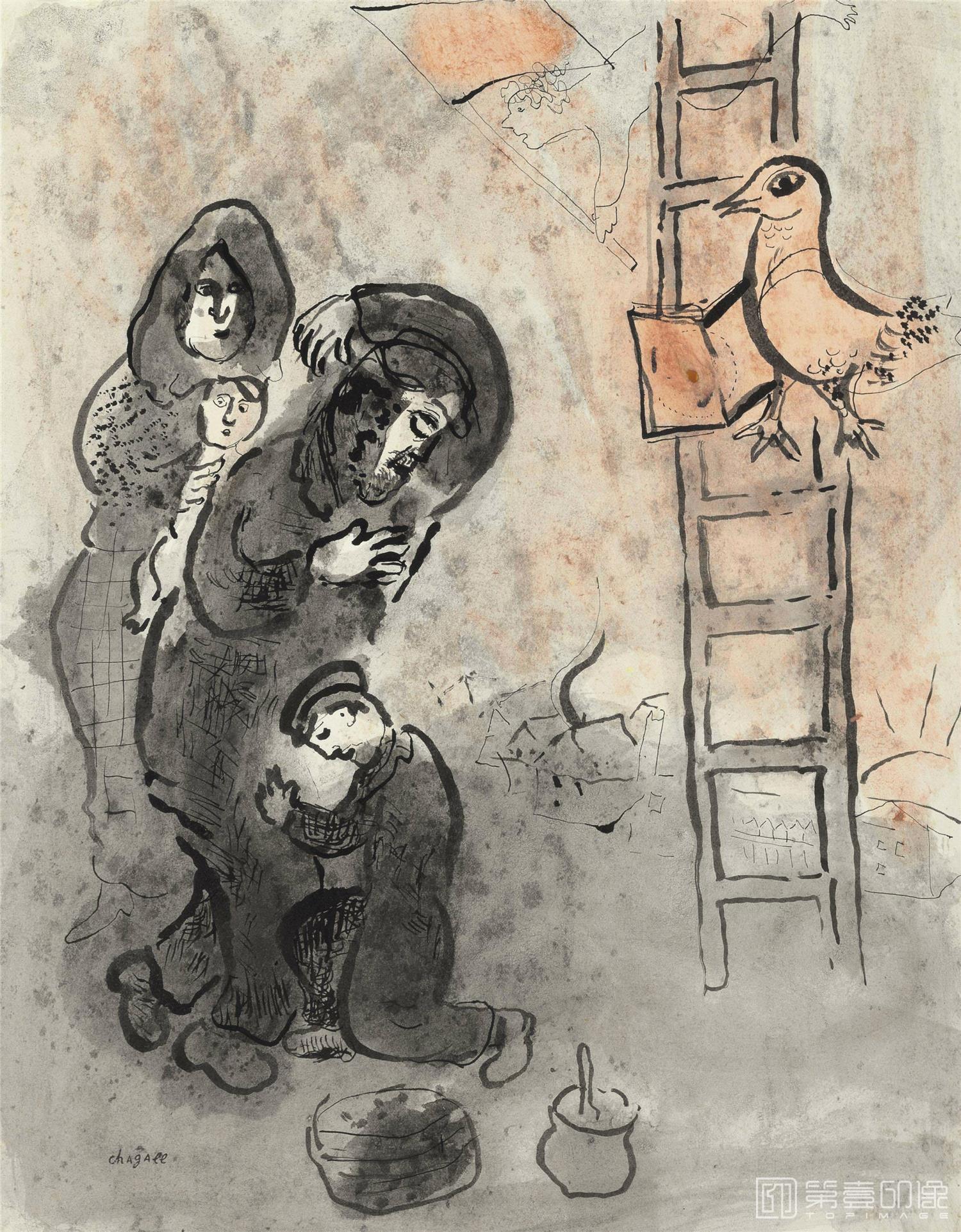 水彩画-马克·夏加尔 Марк шагал作品集-345