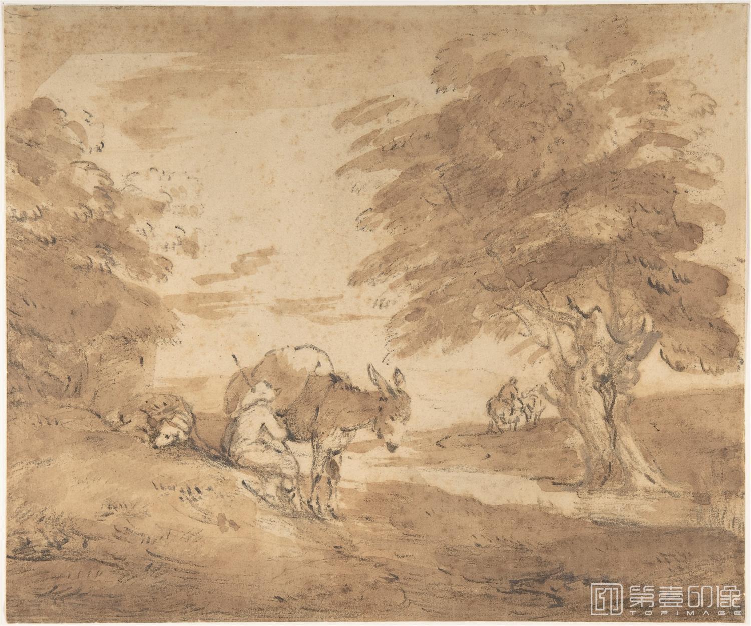 水彩画-托马斯·庚斯博罗 Thomas Gainsborough作品集-125