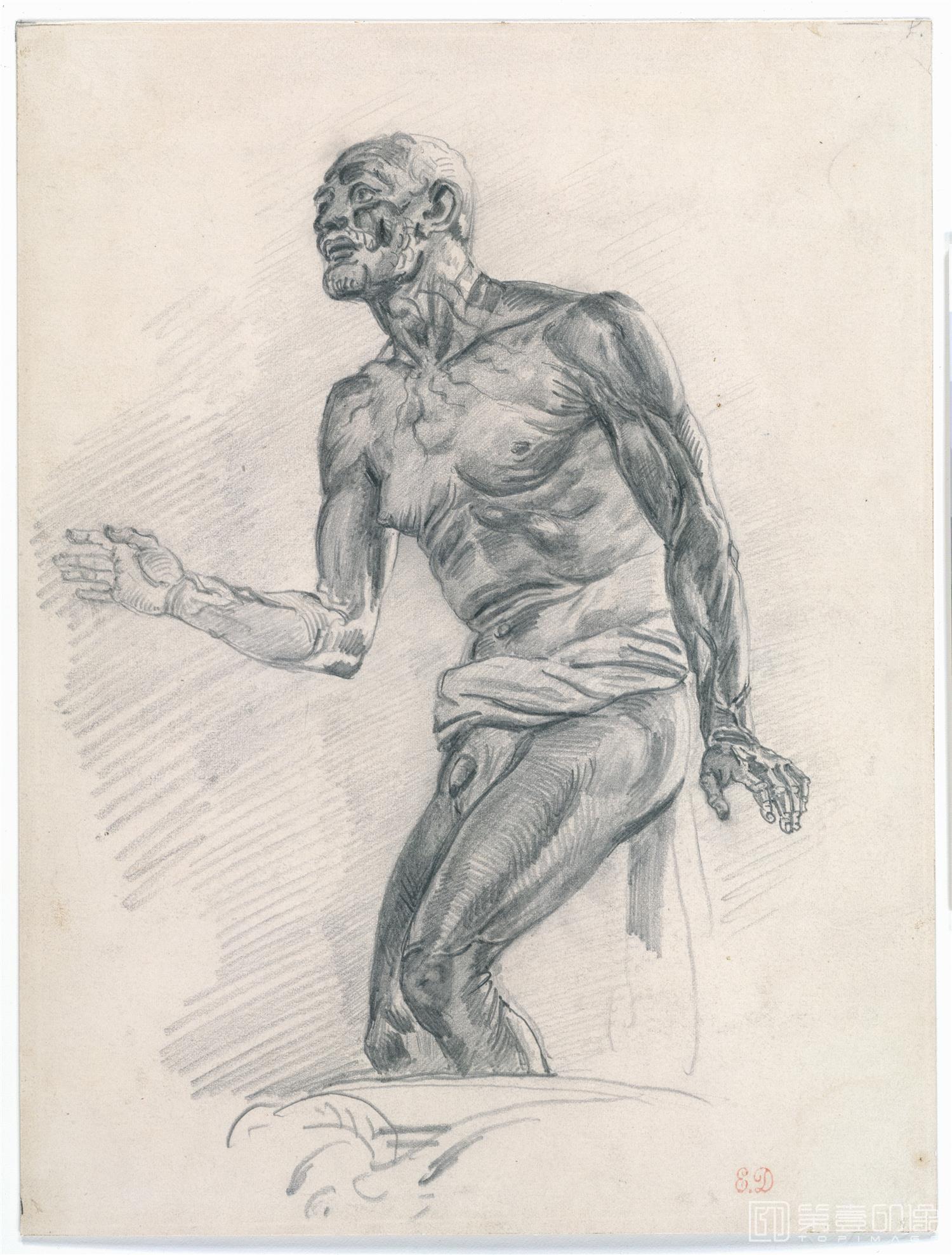 素描-德拉克罗瓦 Eugène Delacroix作品集-105