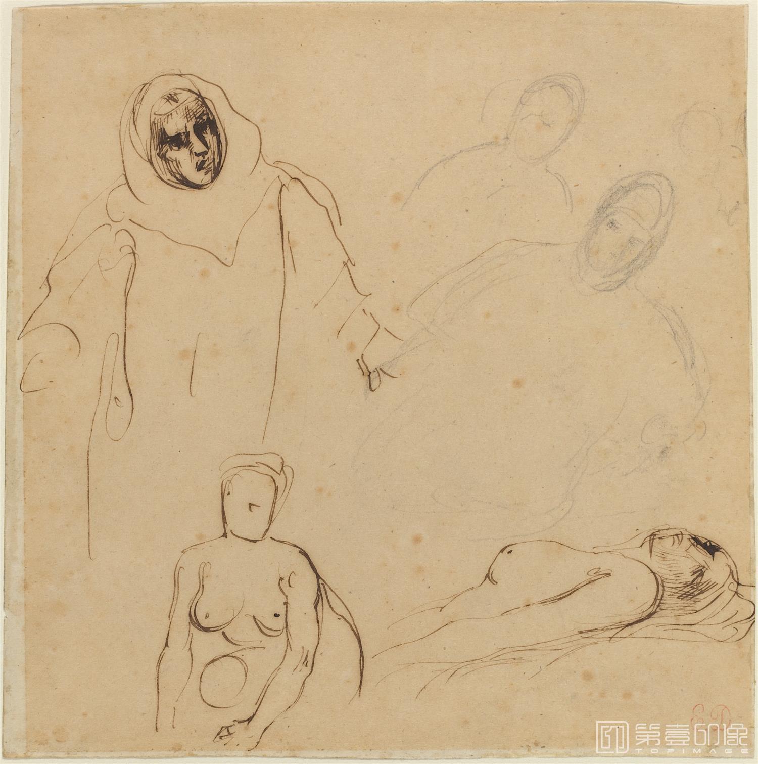 速写-德拉克罗瓦 Eugène Delacroix作品集-124