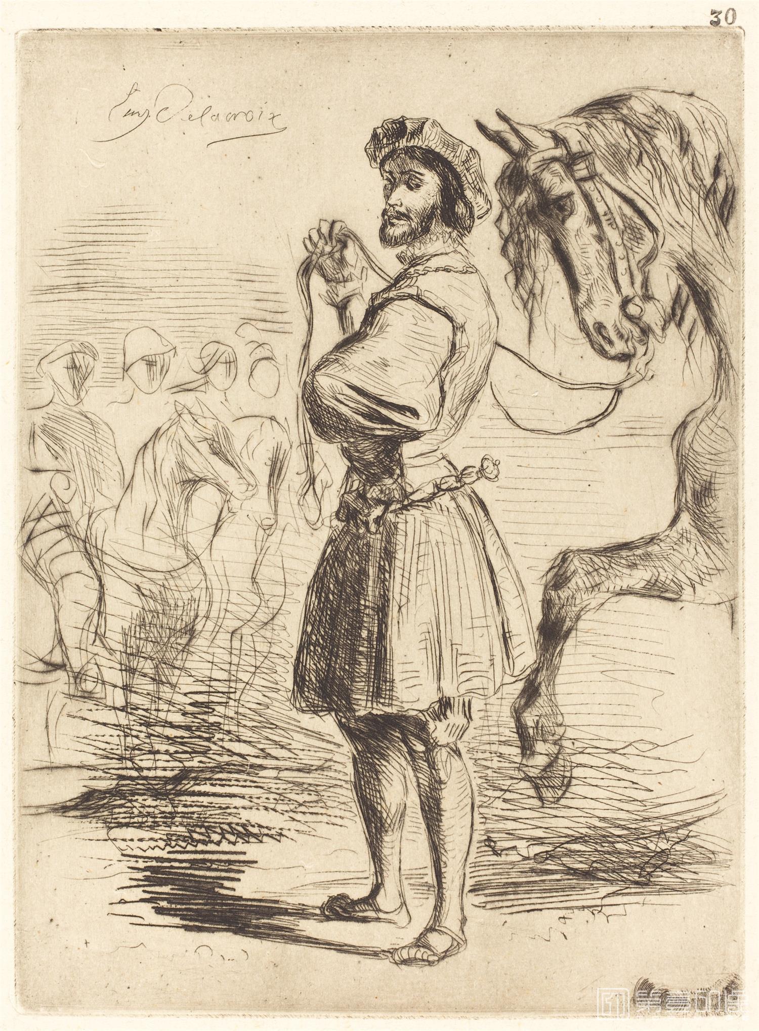 素描-德拉克罗瓦 Eugène Delacroix作品集-155