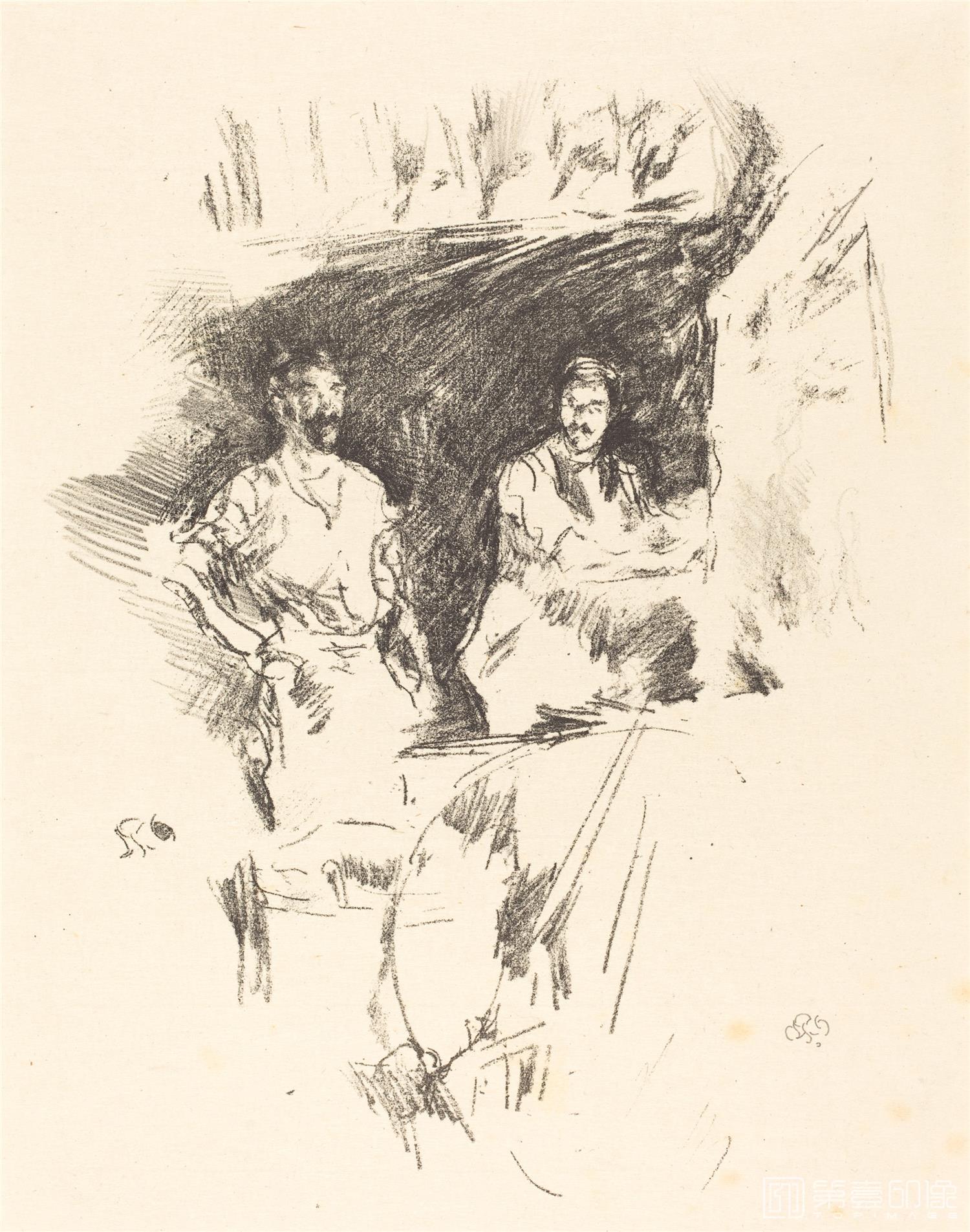 速写-惠斯勒 James Abbott McNeill Whistler素描作品集-056