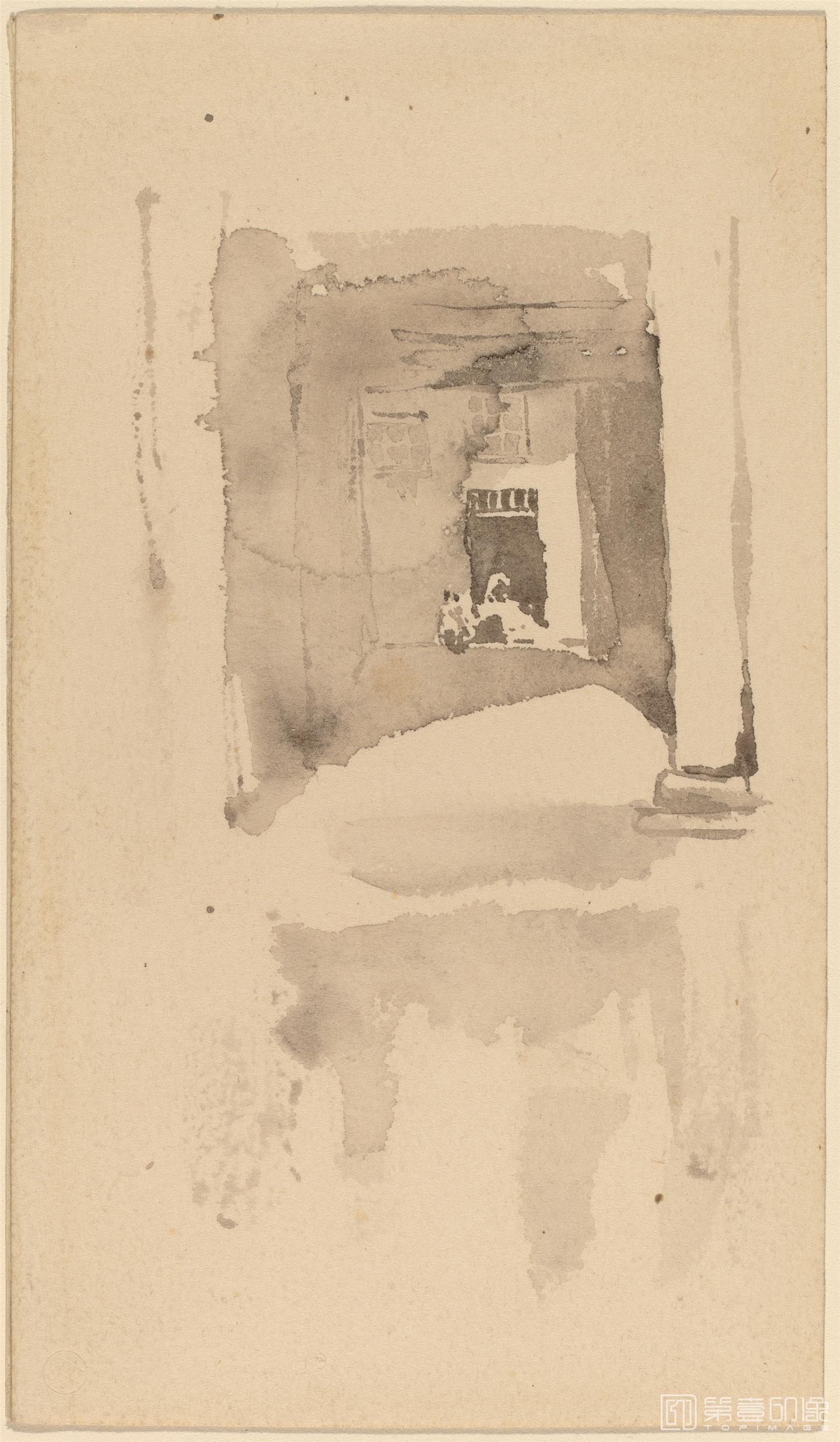 水彩画-惠斯勒 James Abbott McNeill Whistler素描作品集-080