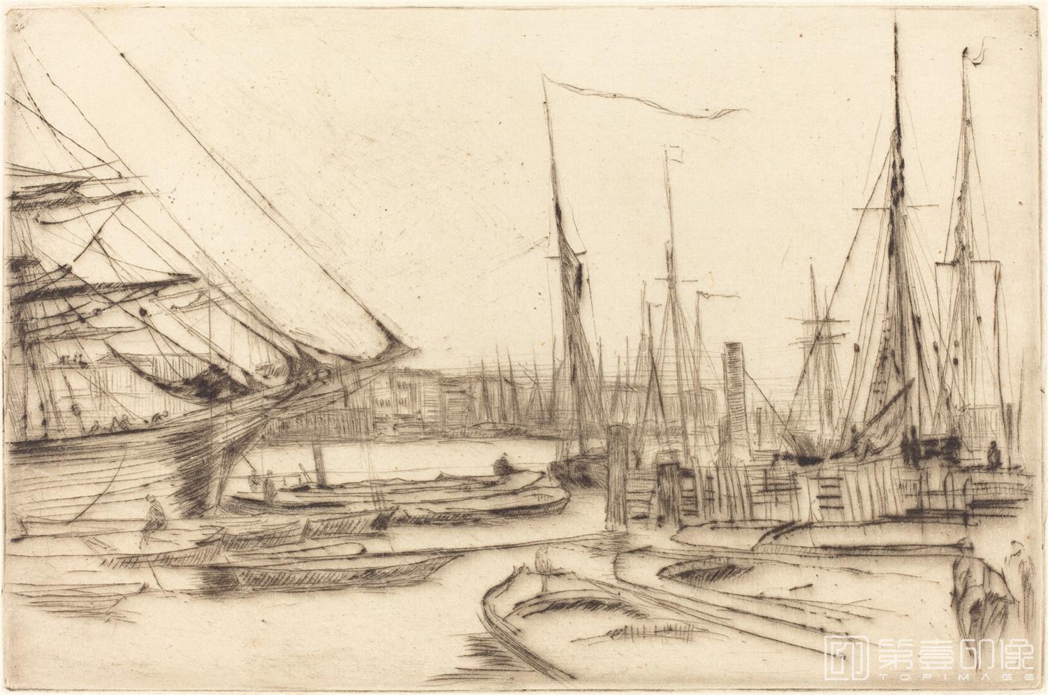 素描-惠斯勒 James Abbott McNeill Whistler素描作品集-083