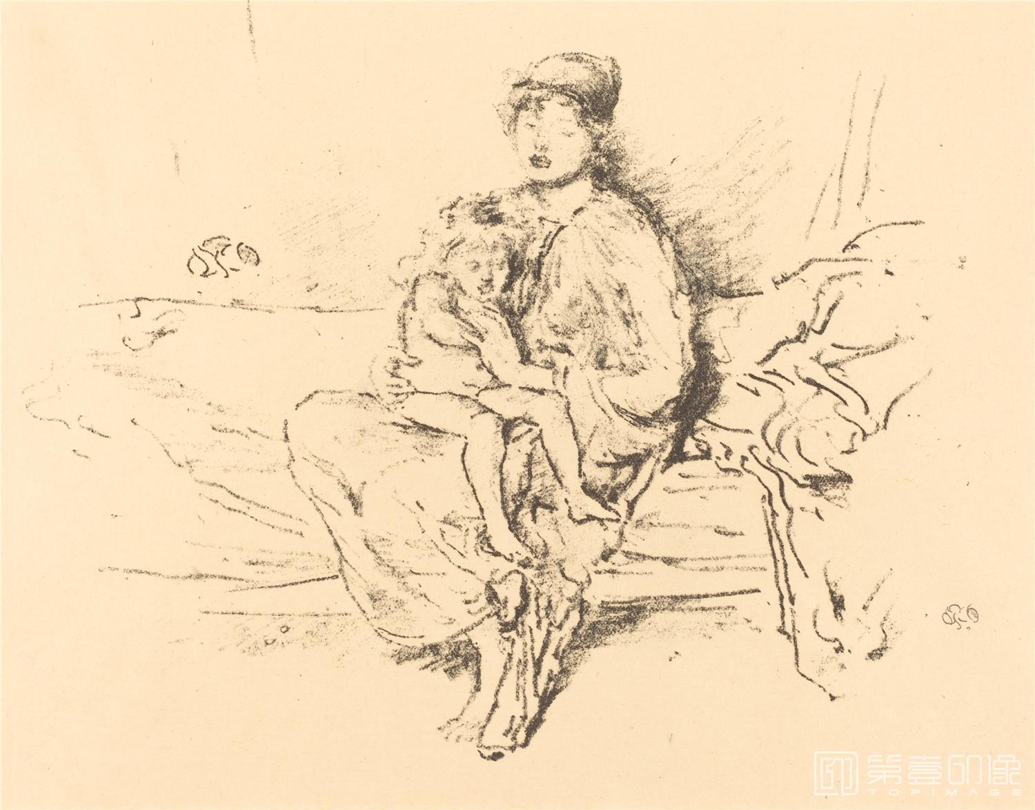速写-惠斯勒 James Abbott McNeill Whistler素描作品集-124