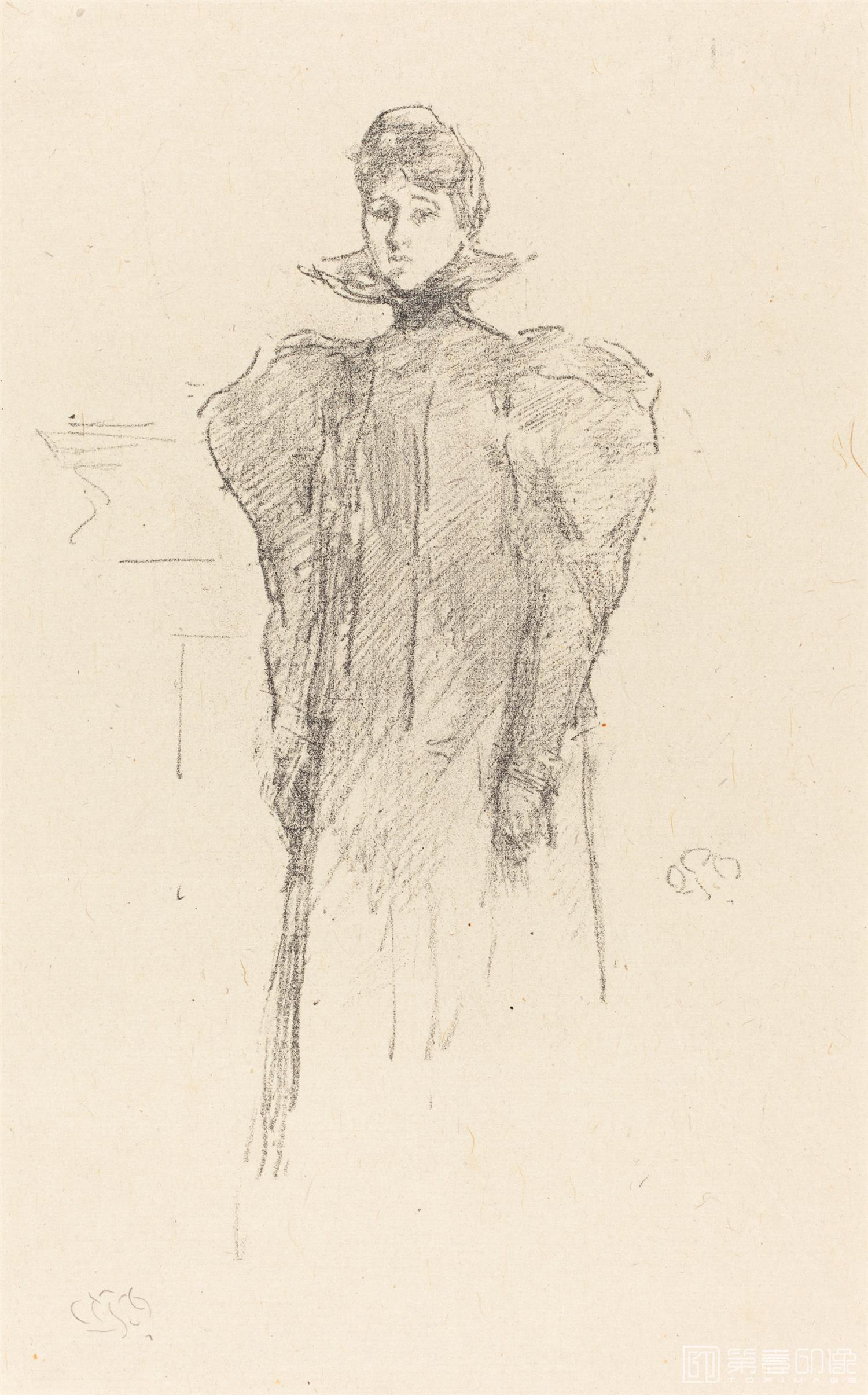速写-惠斯勒 James Abbott McNeill Whistler素描作品集-287