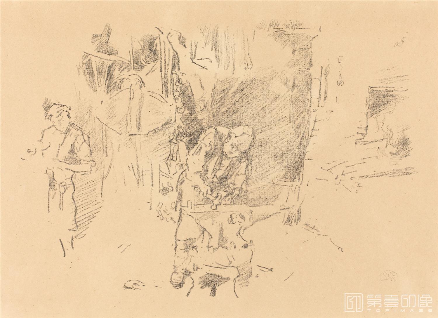 速写-惠斯勒 James Abbott McNeill Whistler素描作品集-310