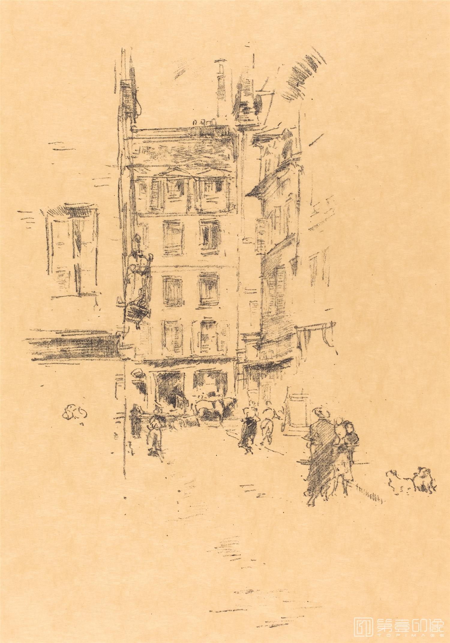 速写-惠斯勒 James Abbott McNeill Whistler素描作品集-323
