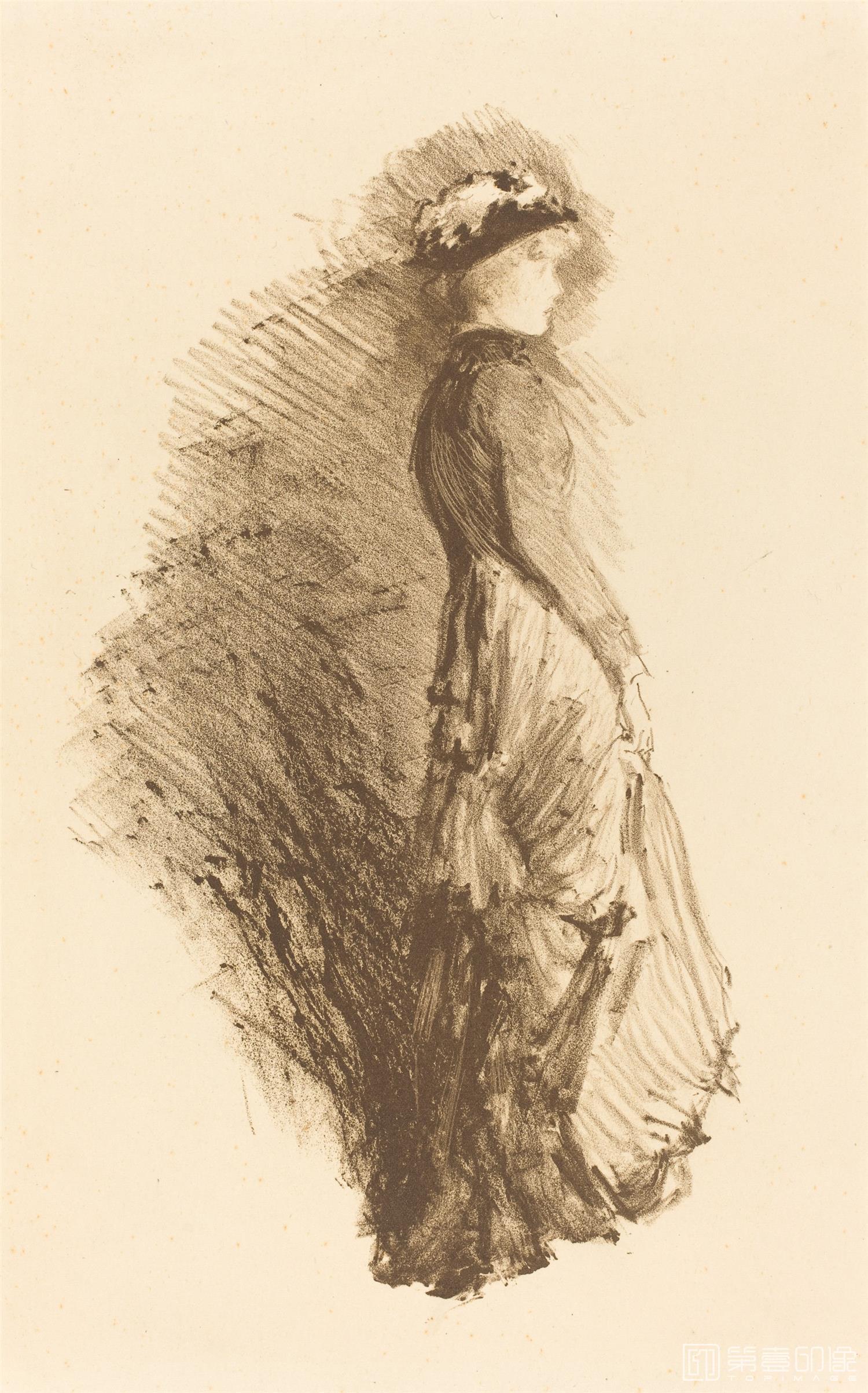 速写-惠斯勒 James Abbott McNeill Whistler素描作品集-371